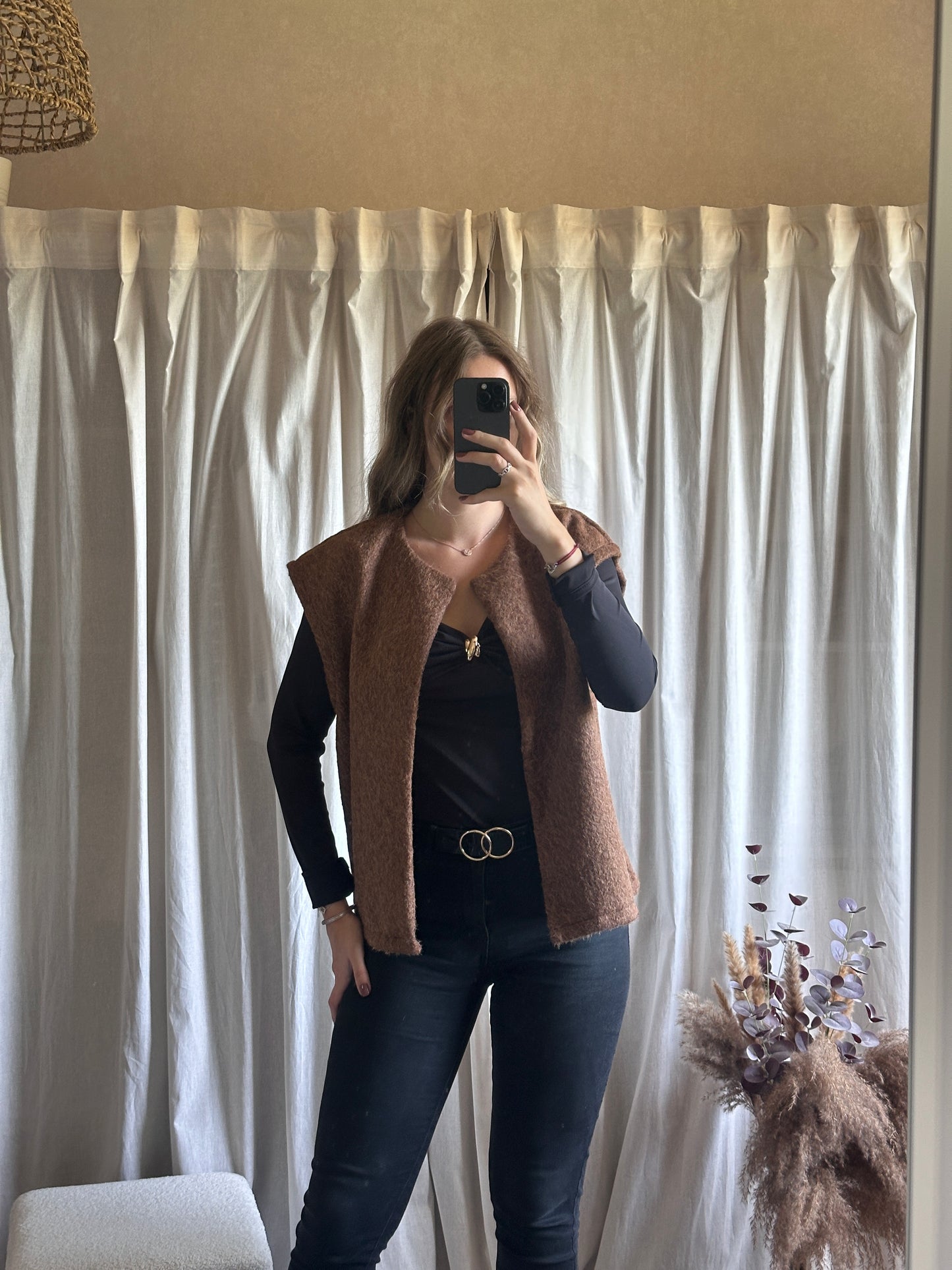 Veste sans manches chocolat