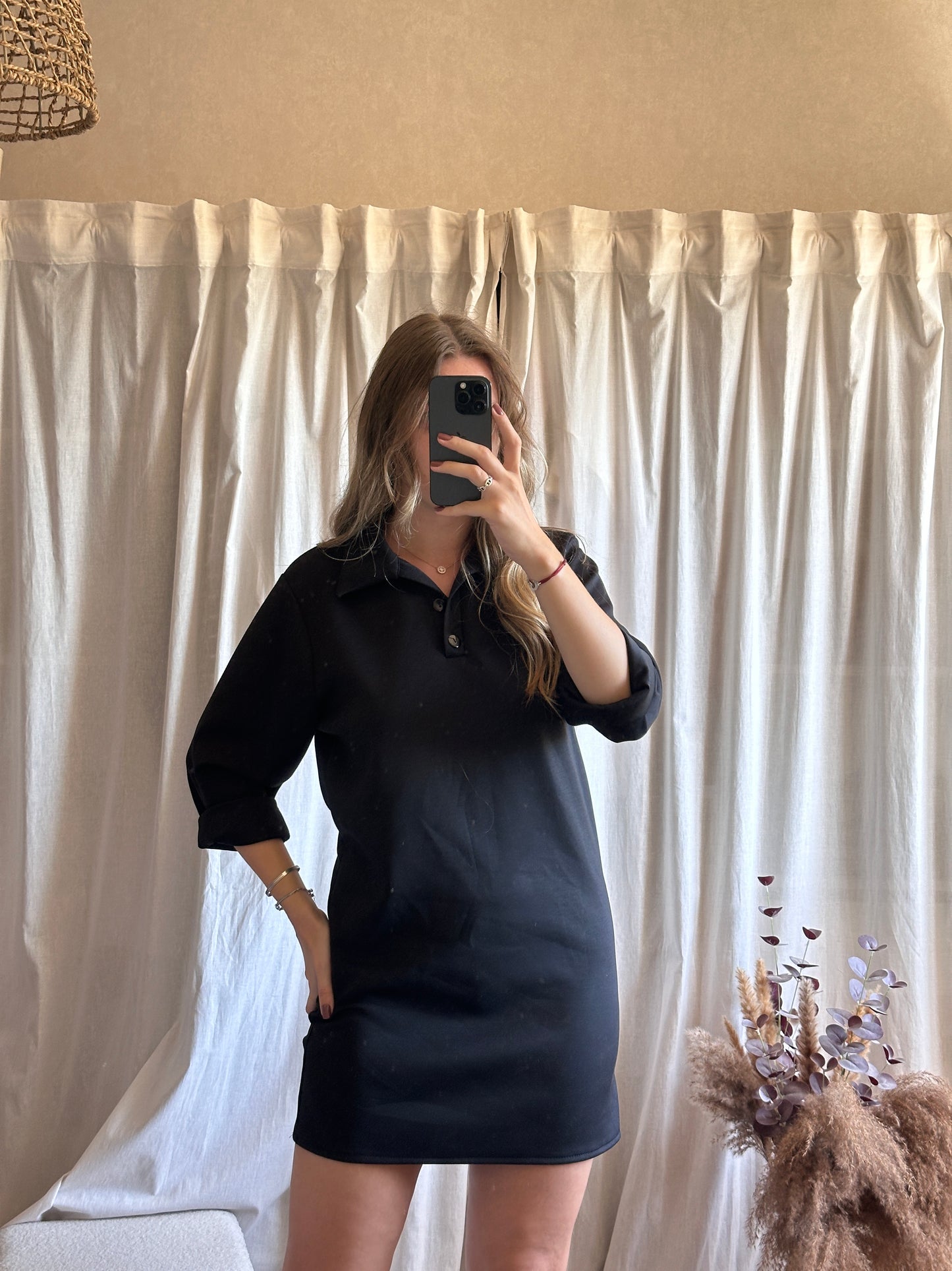 Robe polo noir