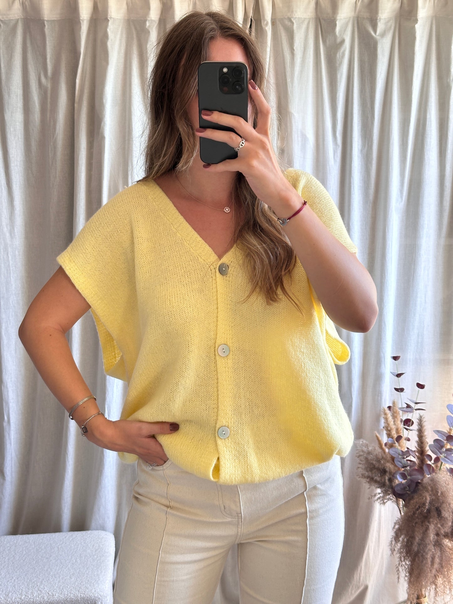Gilet sans manches jaune