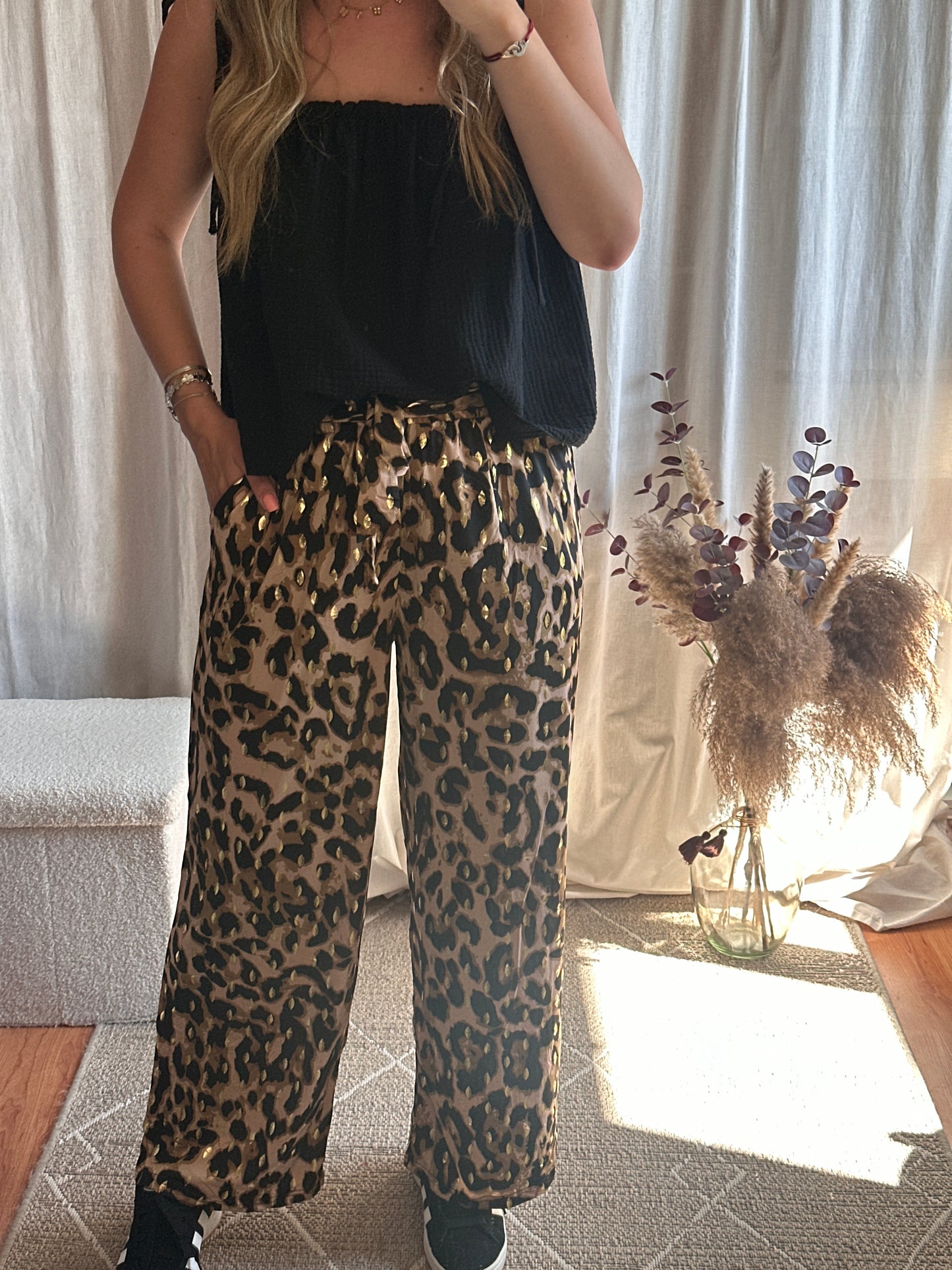 Pantalon fluide léopard