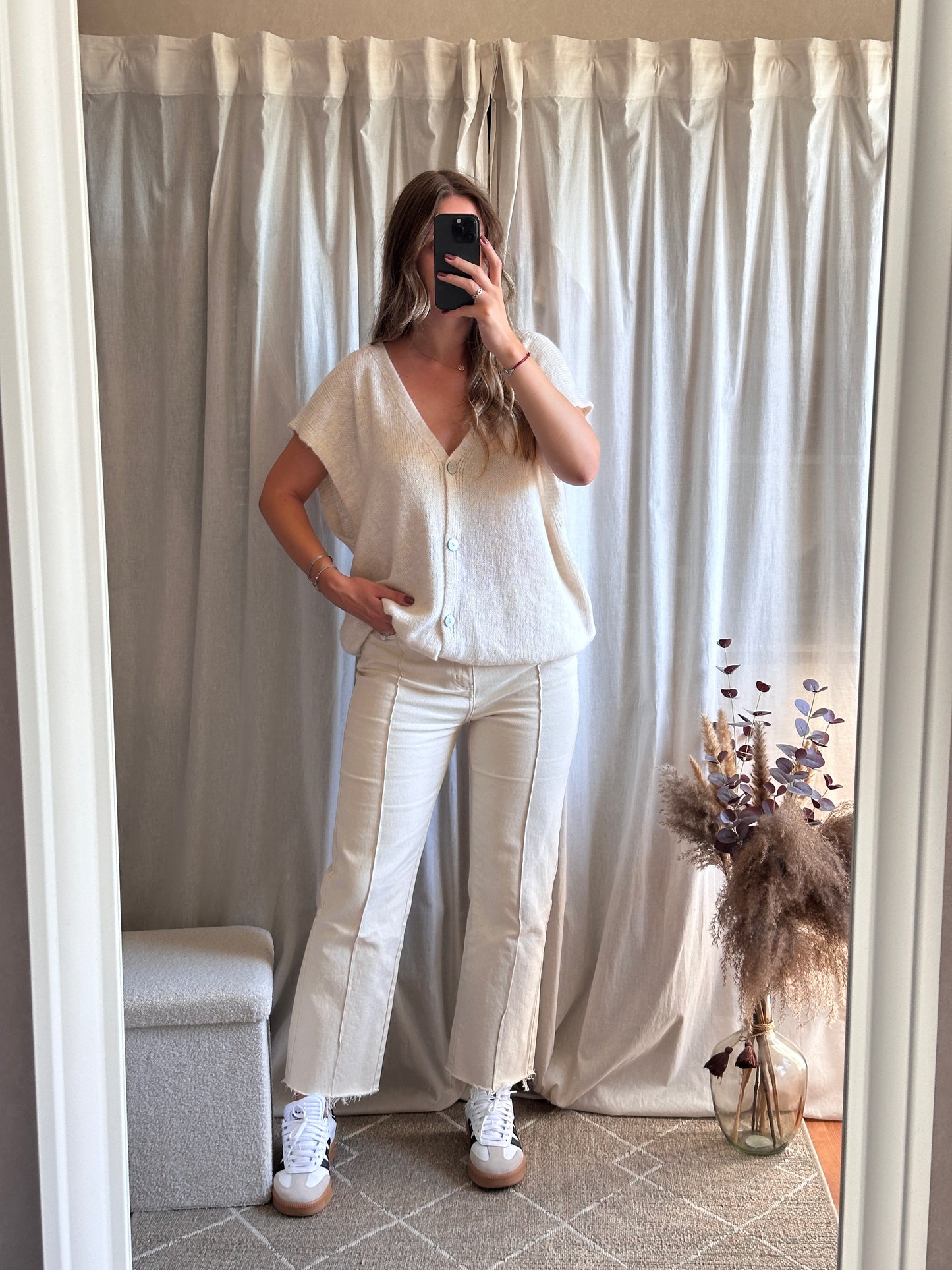 Gilet sans manches beige