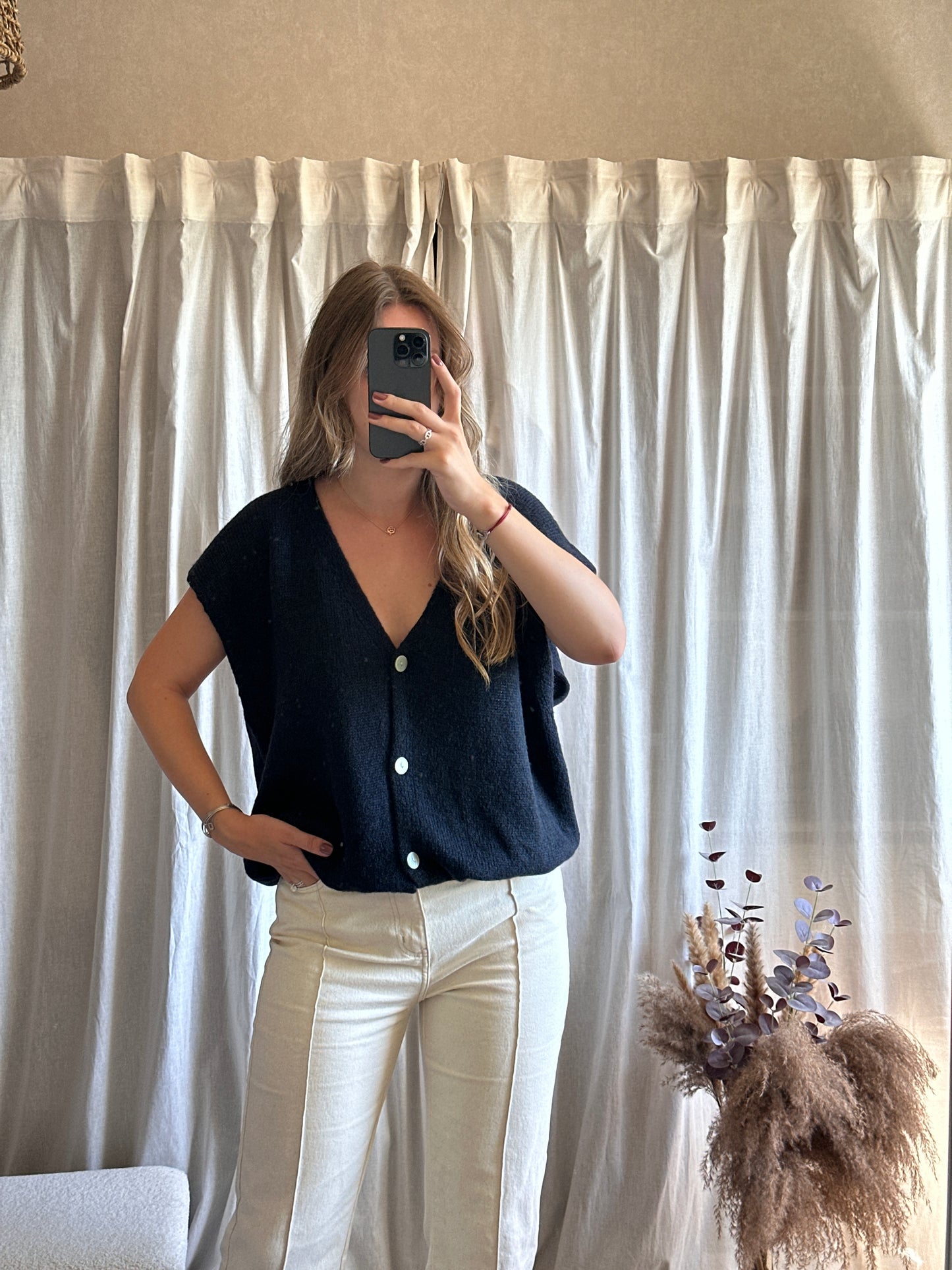 Gilet sans manches bleu marine