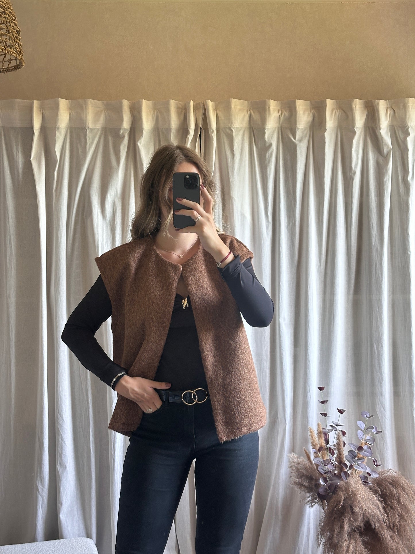 Veste sans manches chocolat