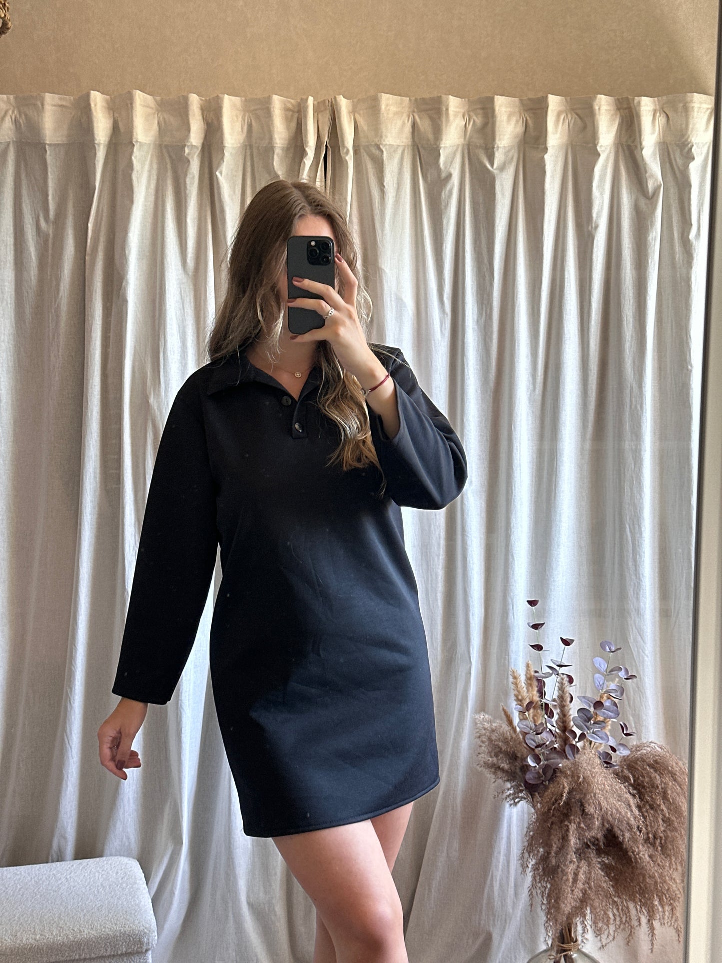 Robe polo noir