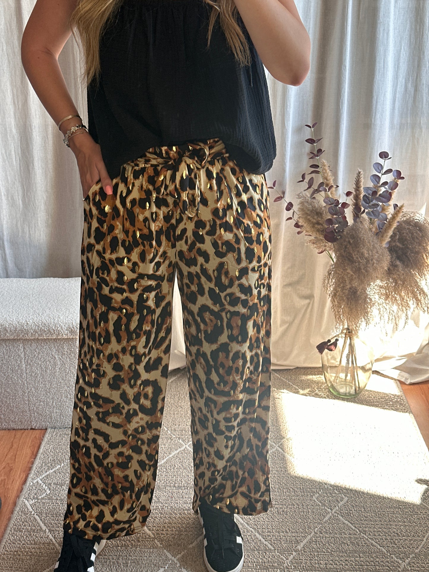 Pantalon fluide léopard
