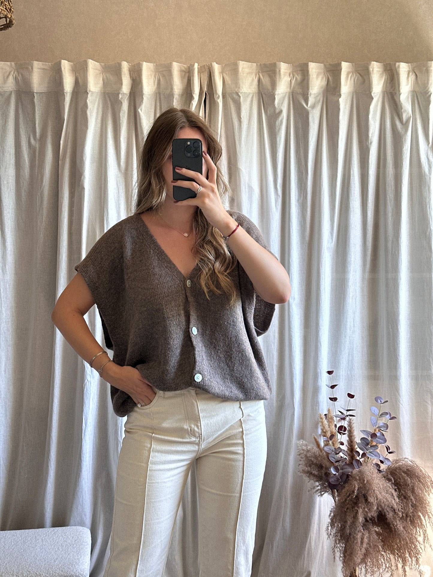 Gilet sans manches taupe