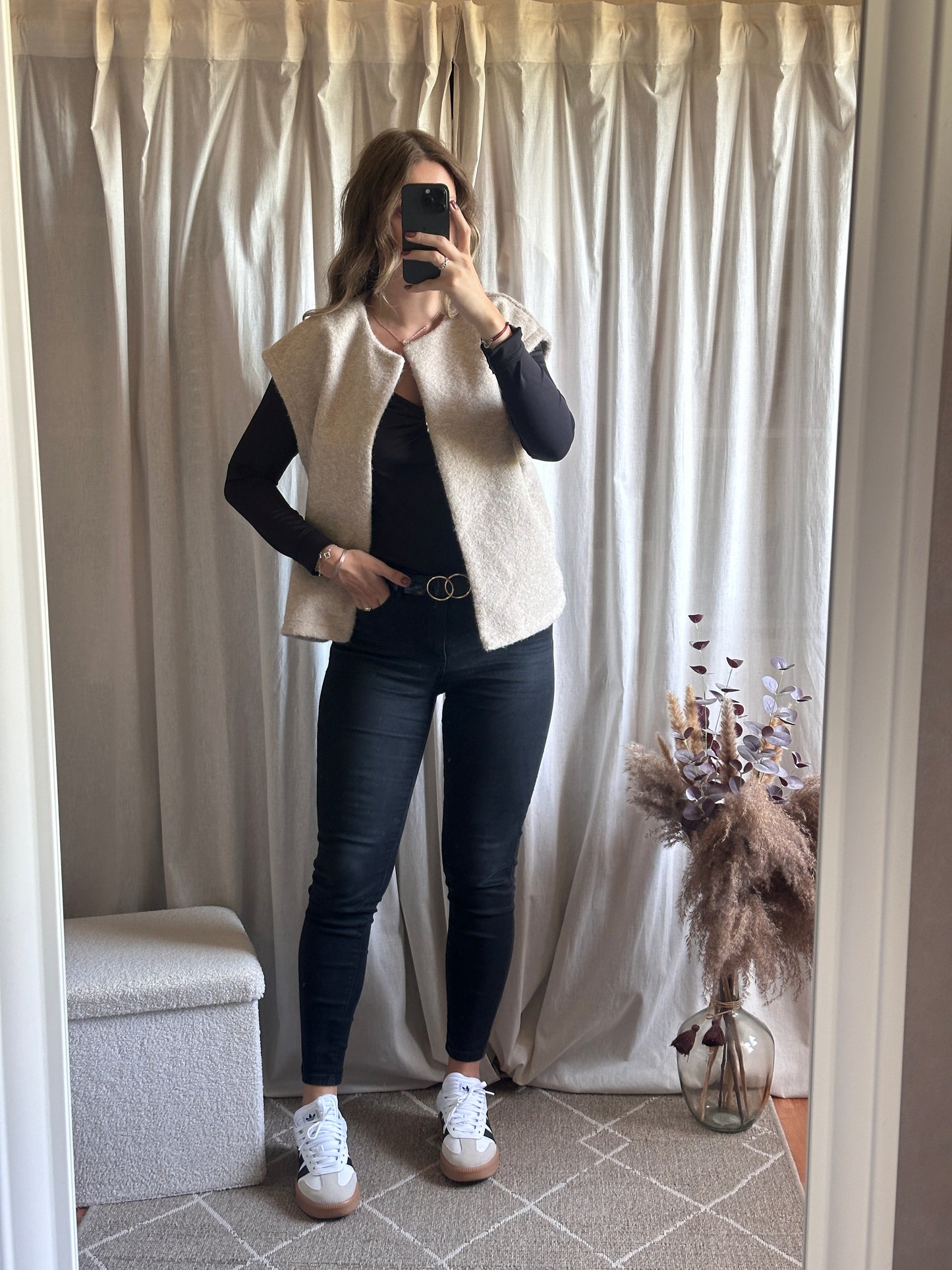 Veste sans manches beige