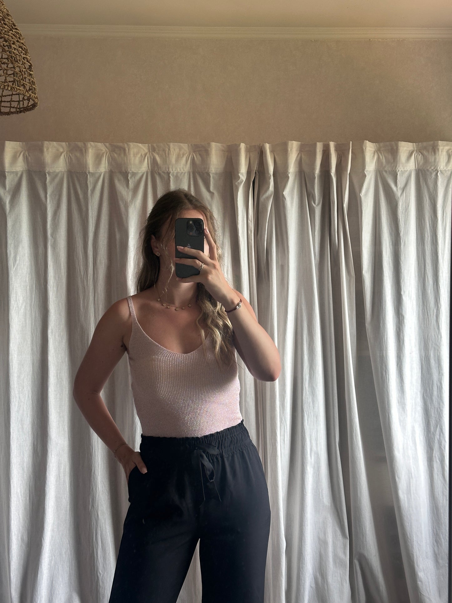 Top en lurex rose 🇮🇹