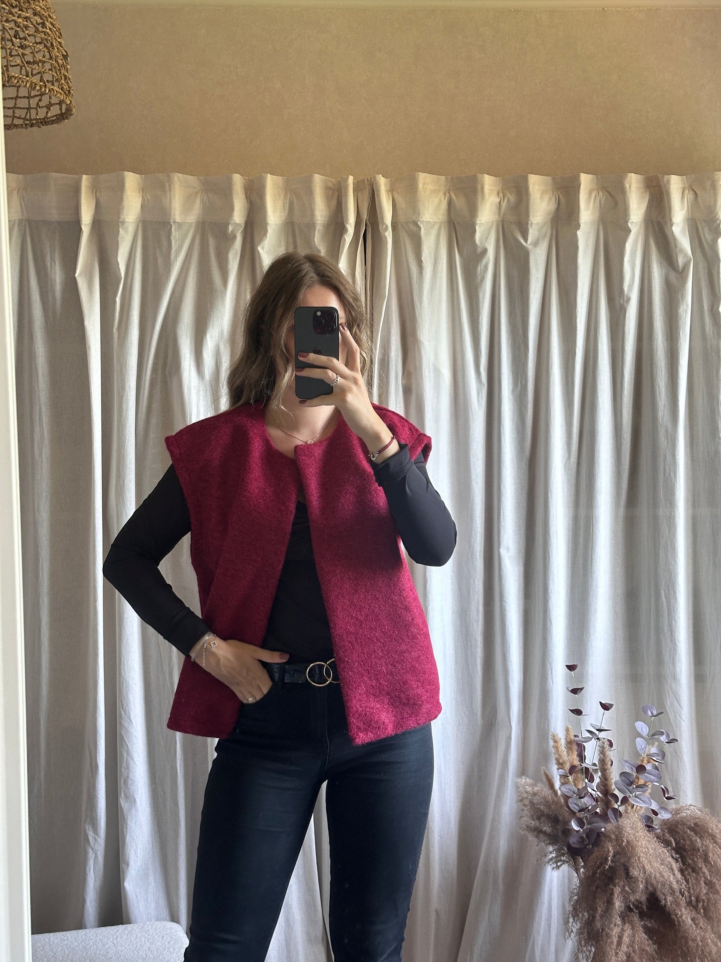 Veste sans manches bordeaux