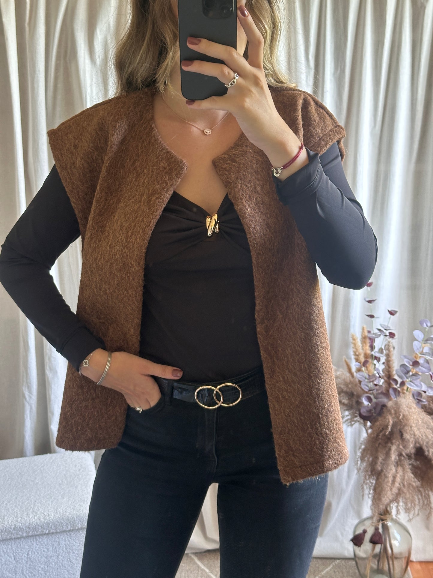 Veste sans manches chocolat