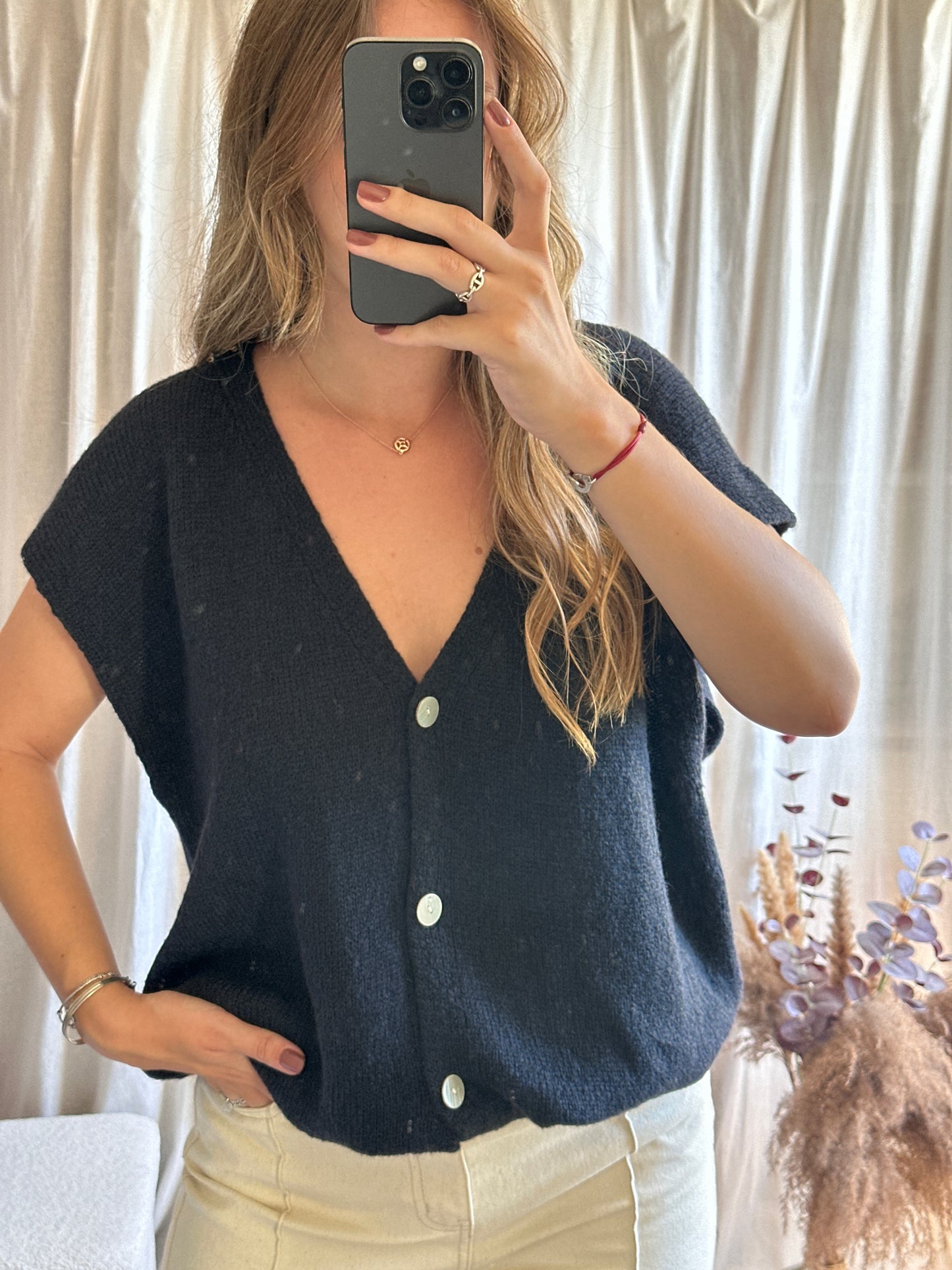 Gilet sans manches bleu marine