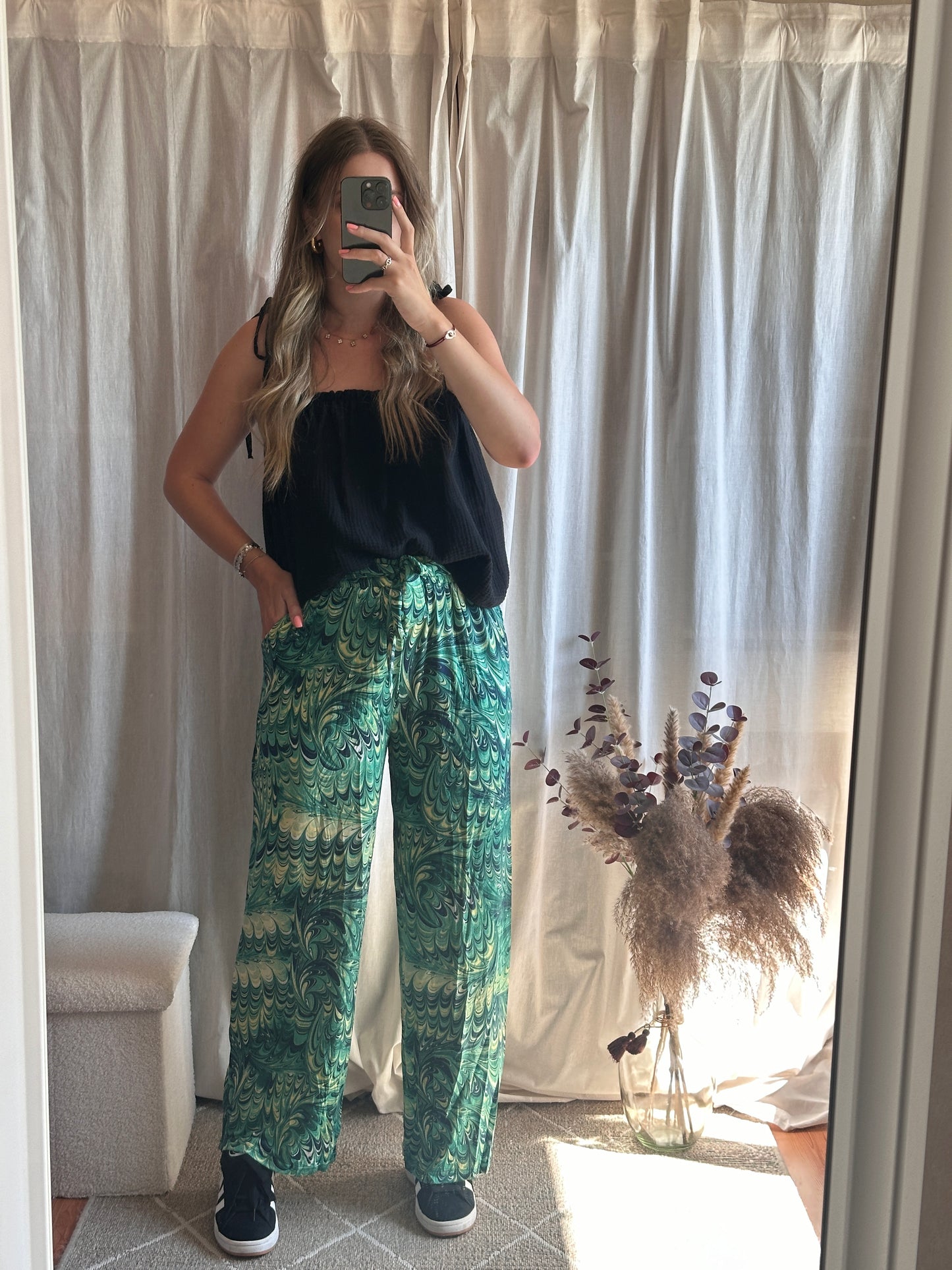 Pantalon fluide vert
