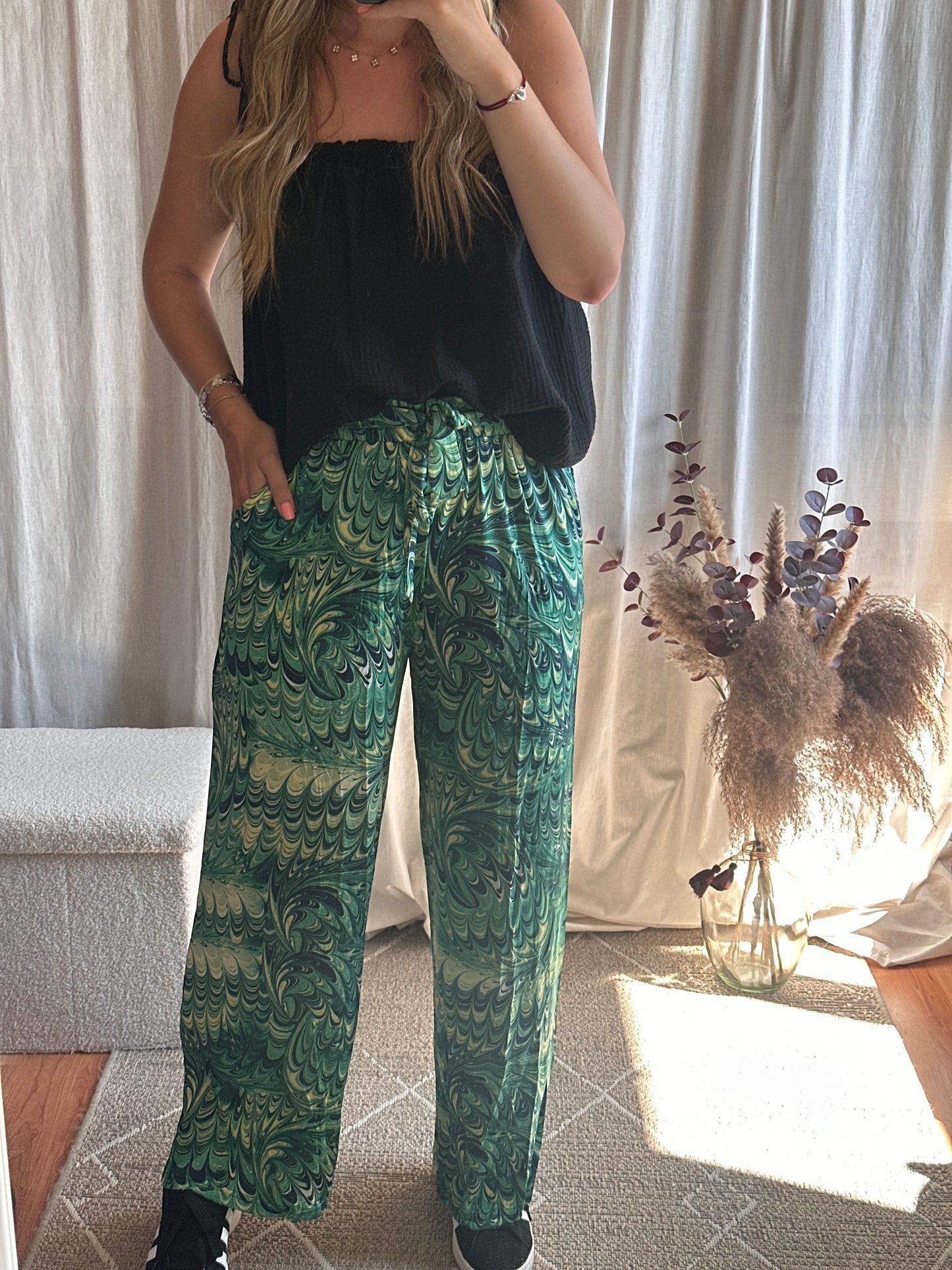 Pantalon fluide vert