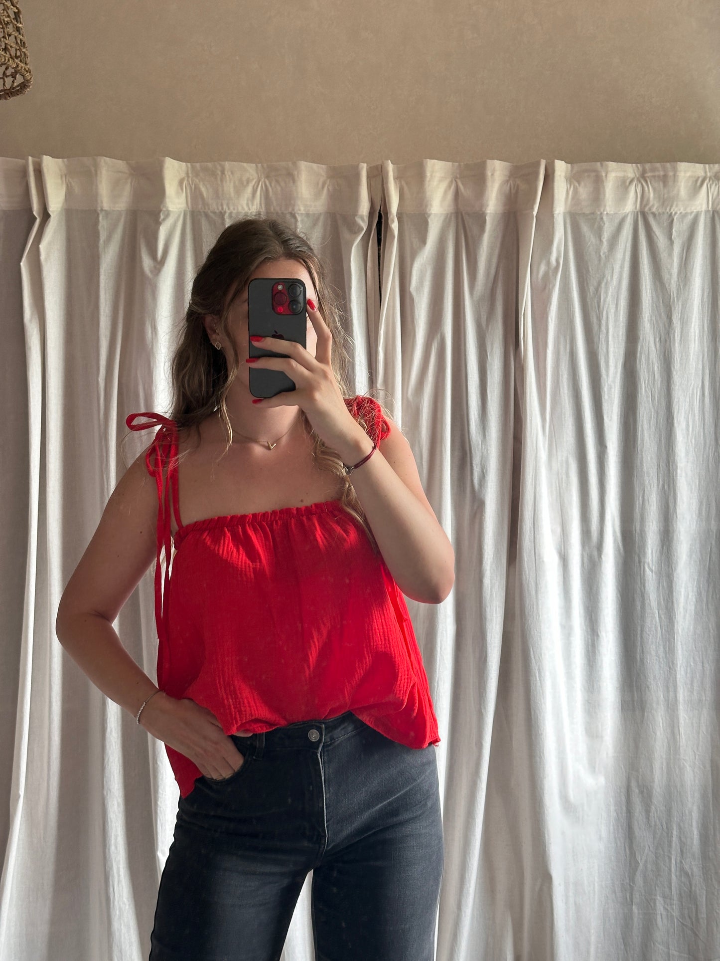 Top rouge 100% coton 🇮🇹