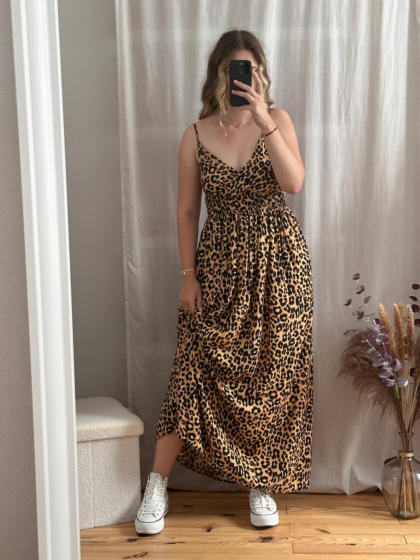 Robe longue léopard