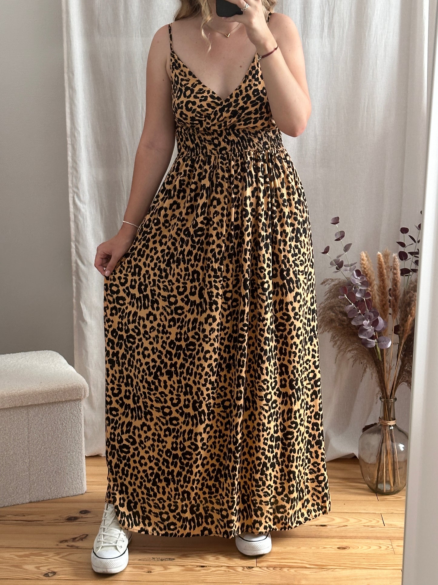 Robe longue léopard