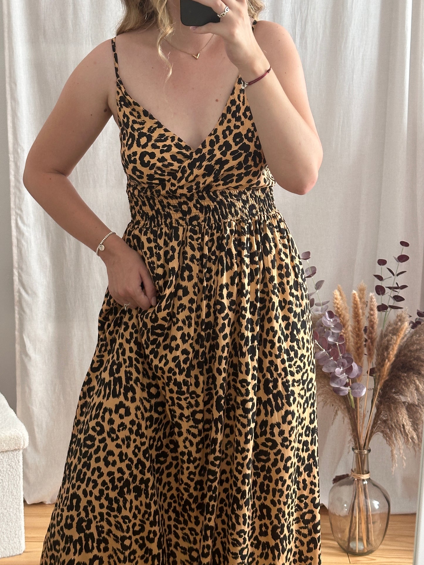 Robe longue léopard