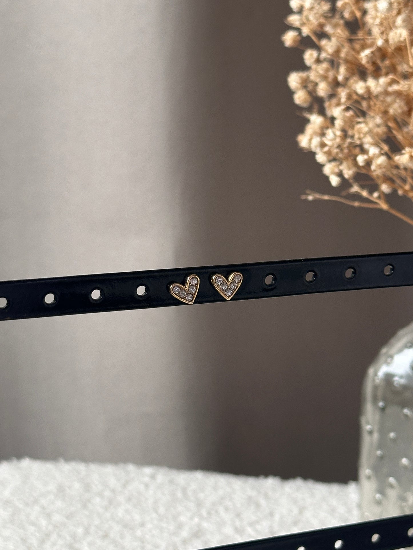 Boucles d'oreilles coeur strass