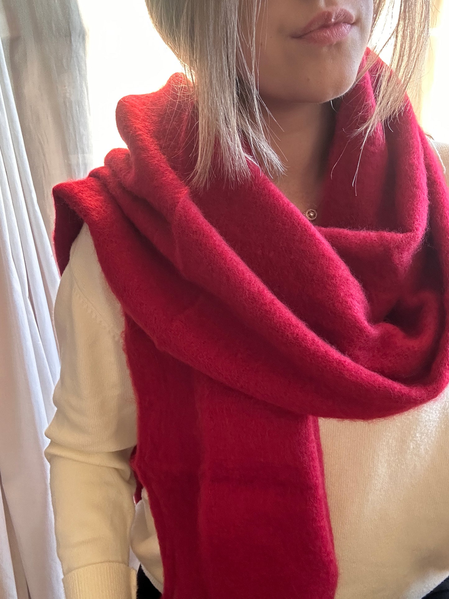 Echarpe douce bordeaux