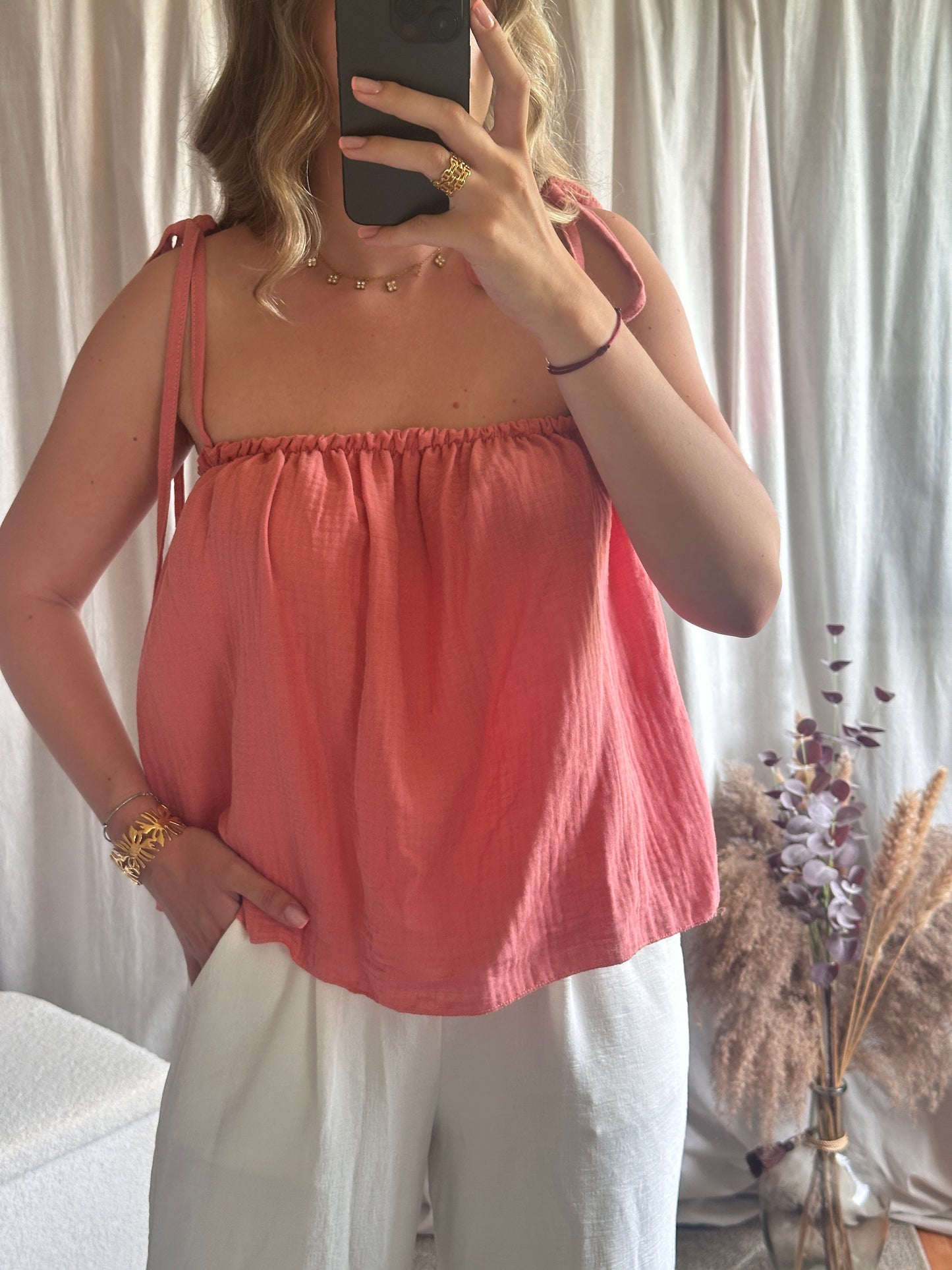 Top corail 100% coton 🇮🇹