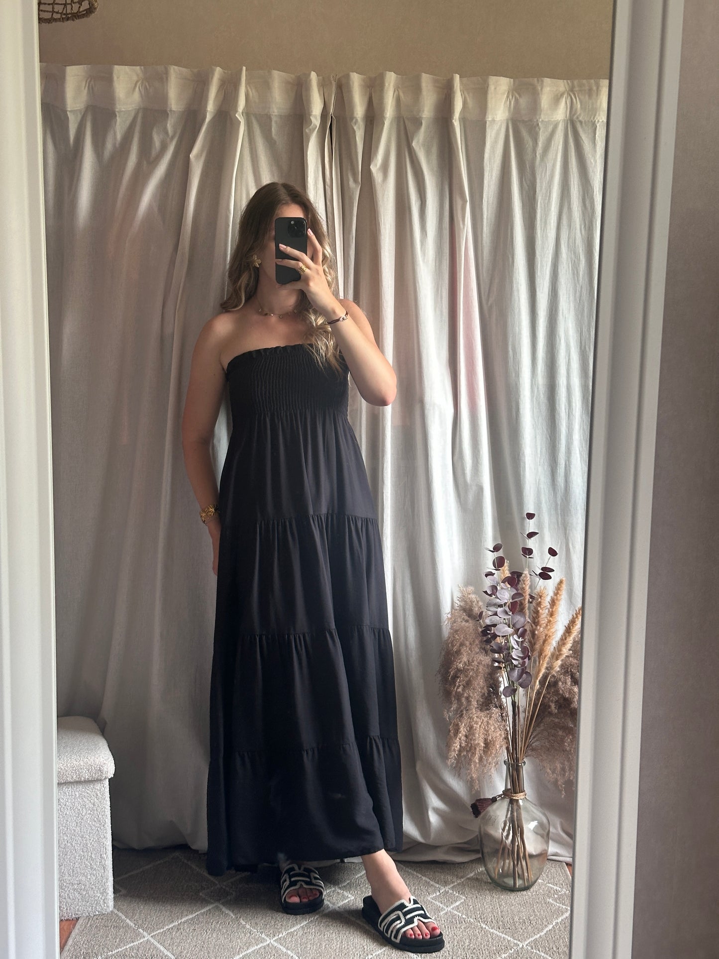 Robe longue bustier noir