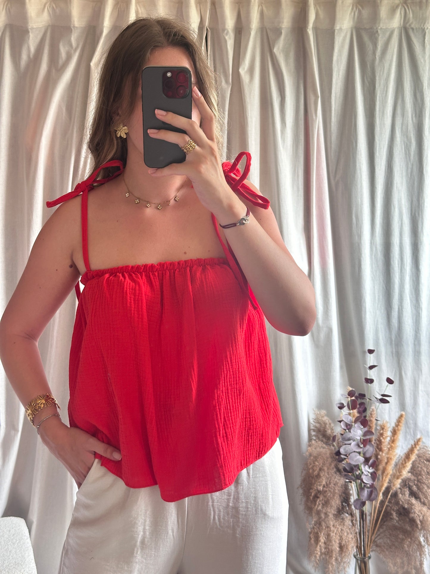 Top rouge 100% coton 🇮🇹
