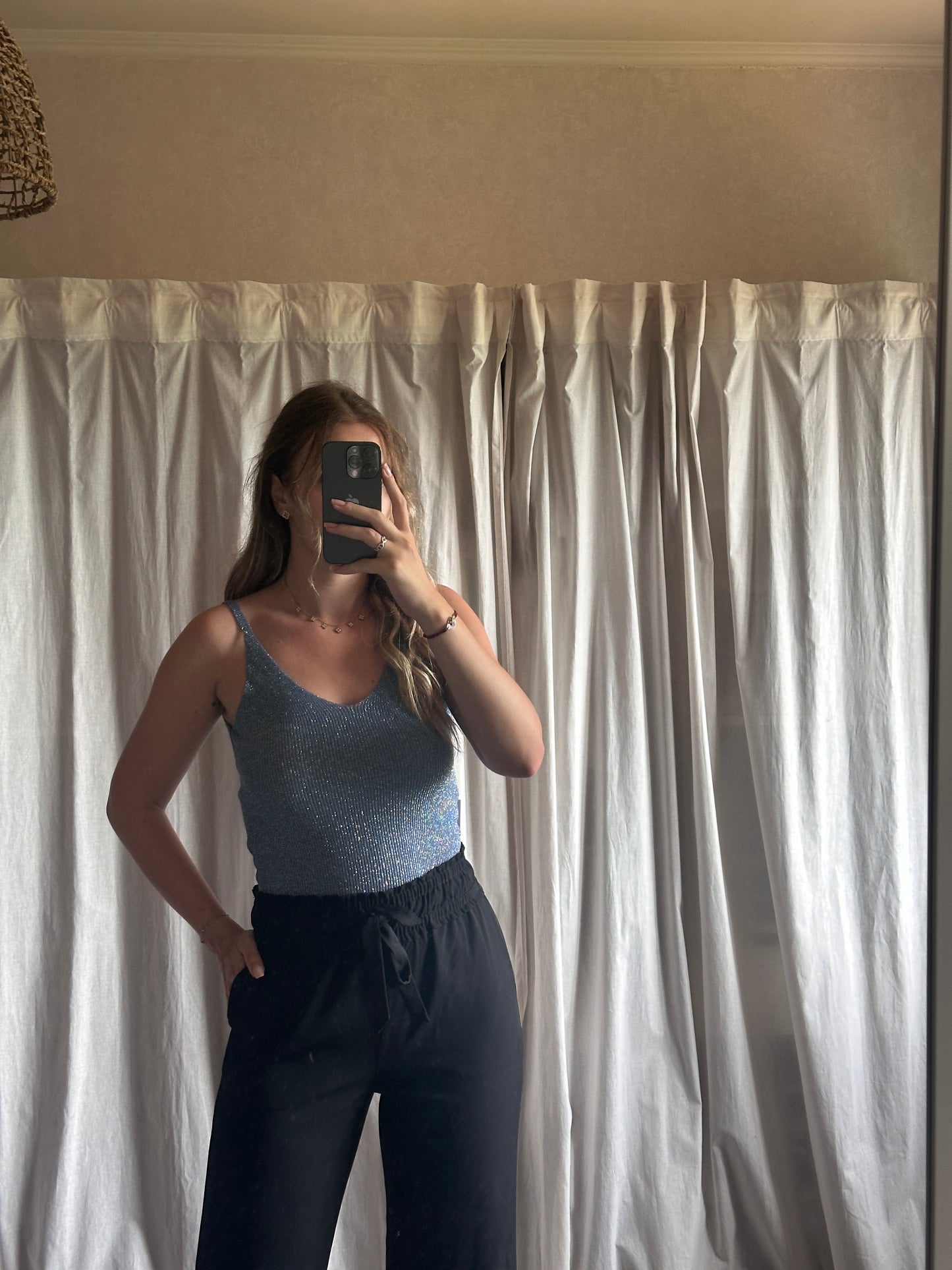 Top en lurex bleu ciel 🇮🇹