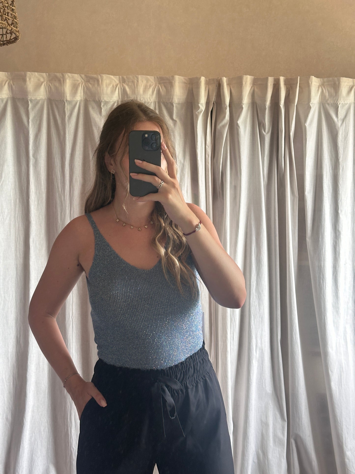 Top en lurex bleu ciel 🇮🇹