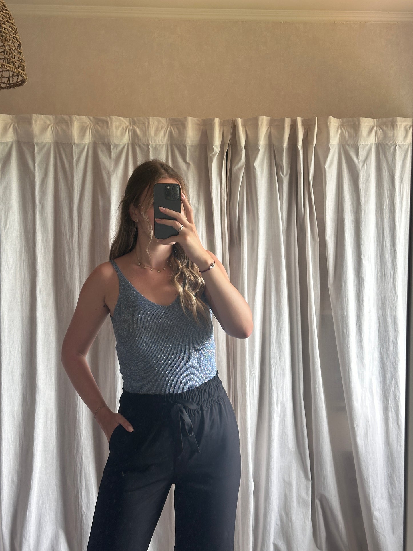 Top en lurex bleu ciel 🇮🇹