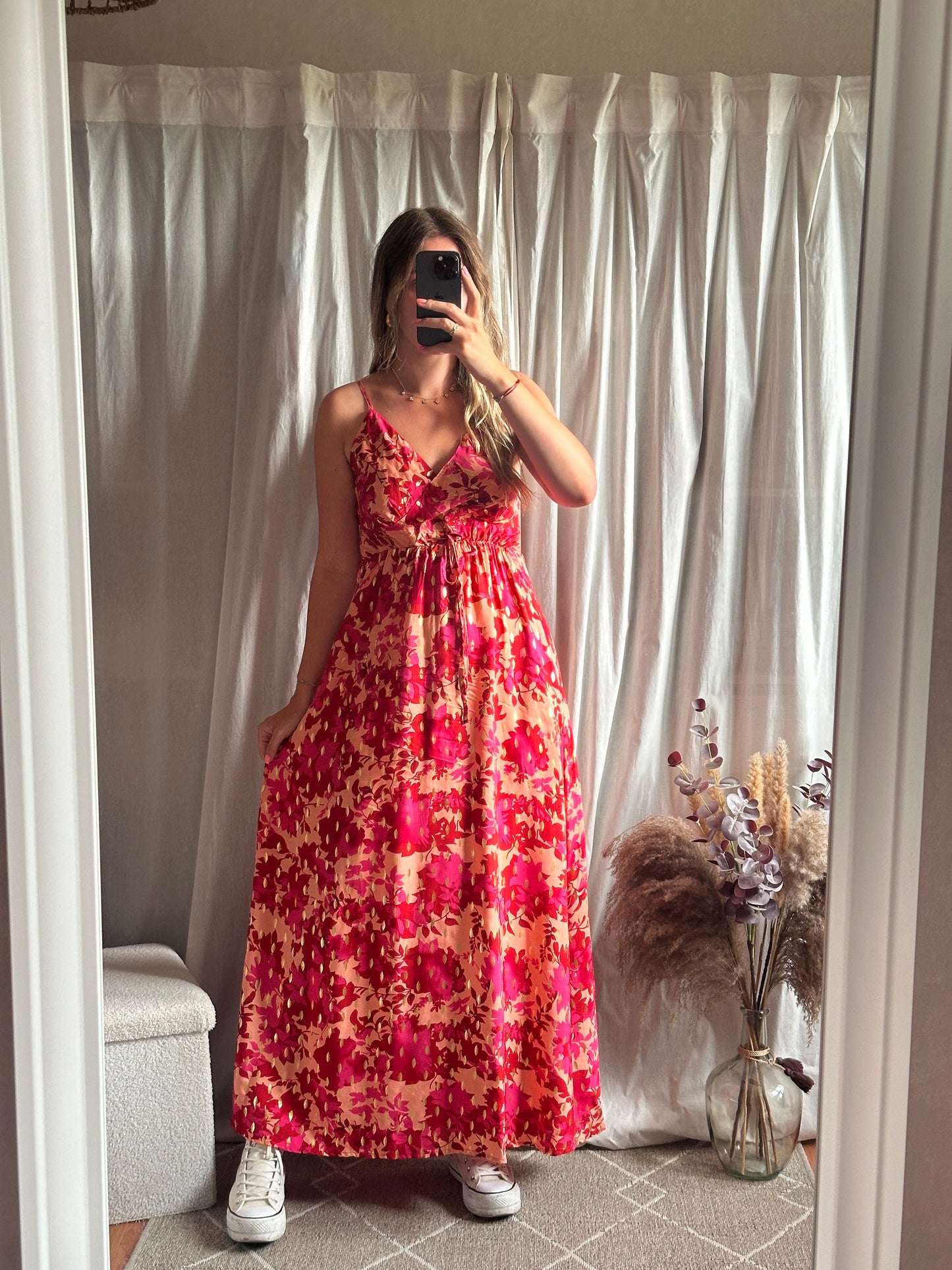 Robe longue rouge