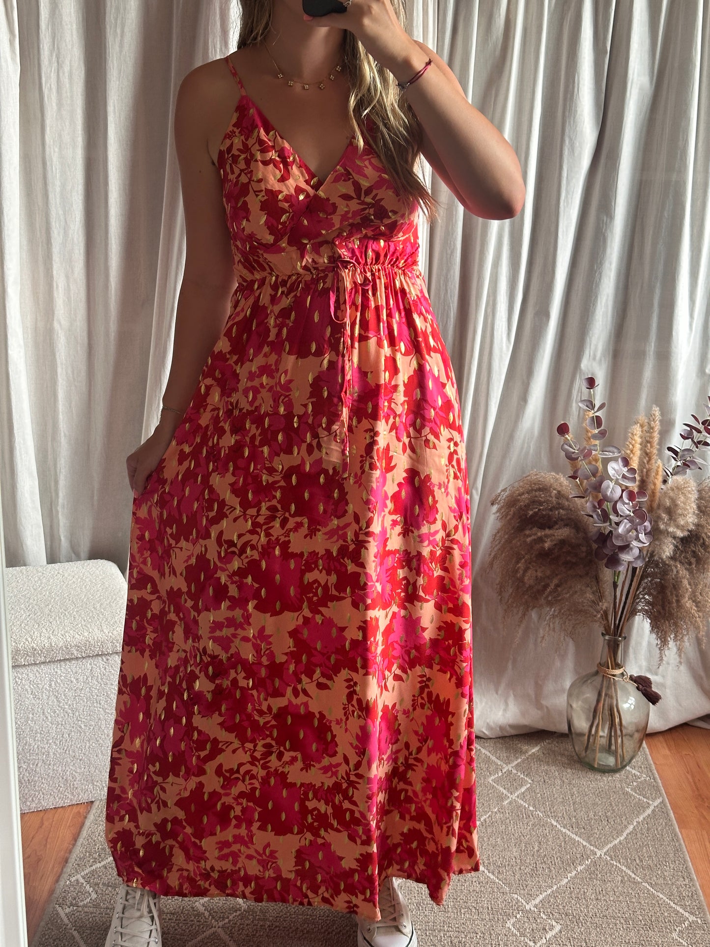Robe longue rouge