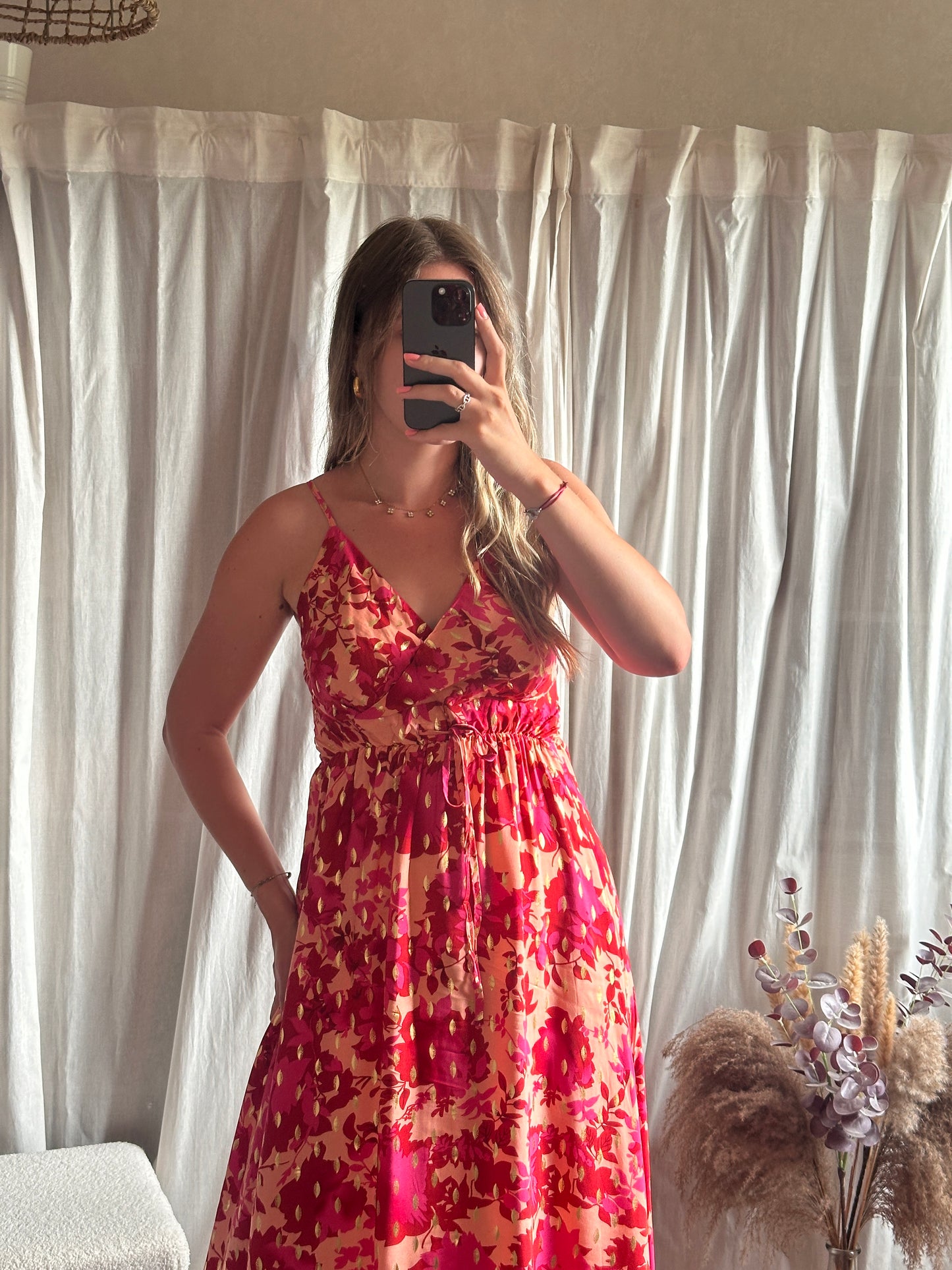 Robe longue rouge