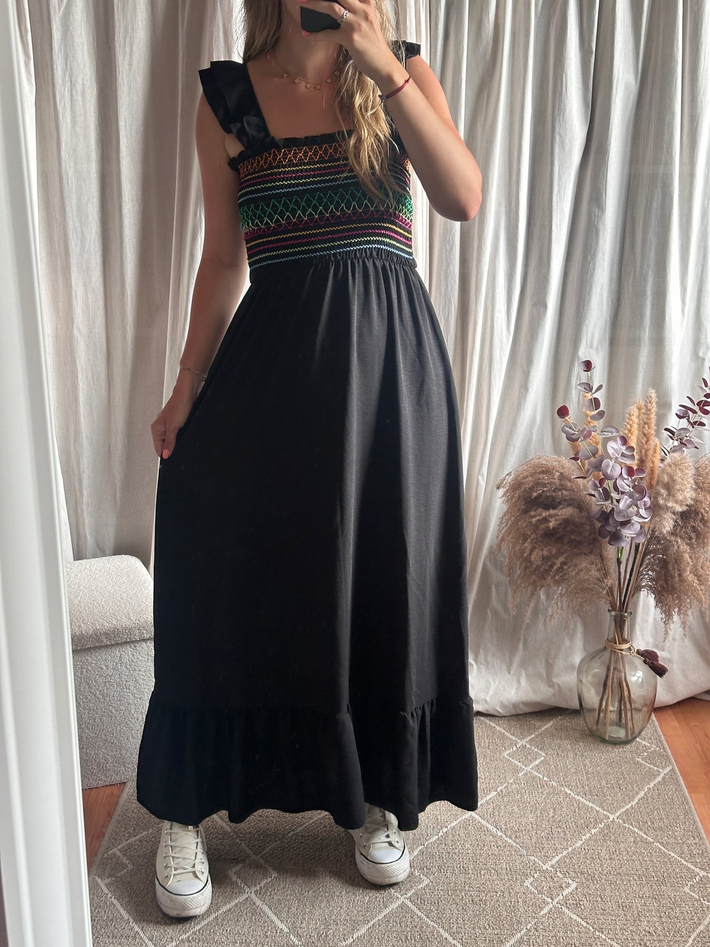 Robe longue bustier noir