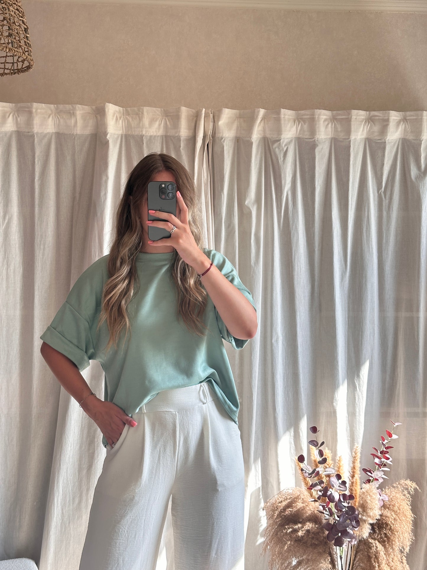 T-shirt oversize vert d'eau 🇮🇹