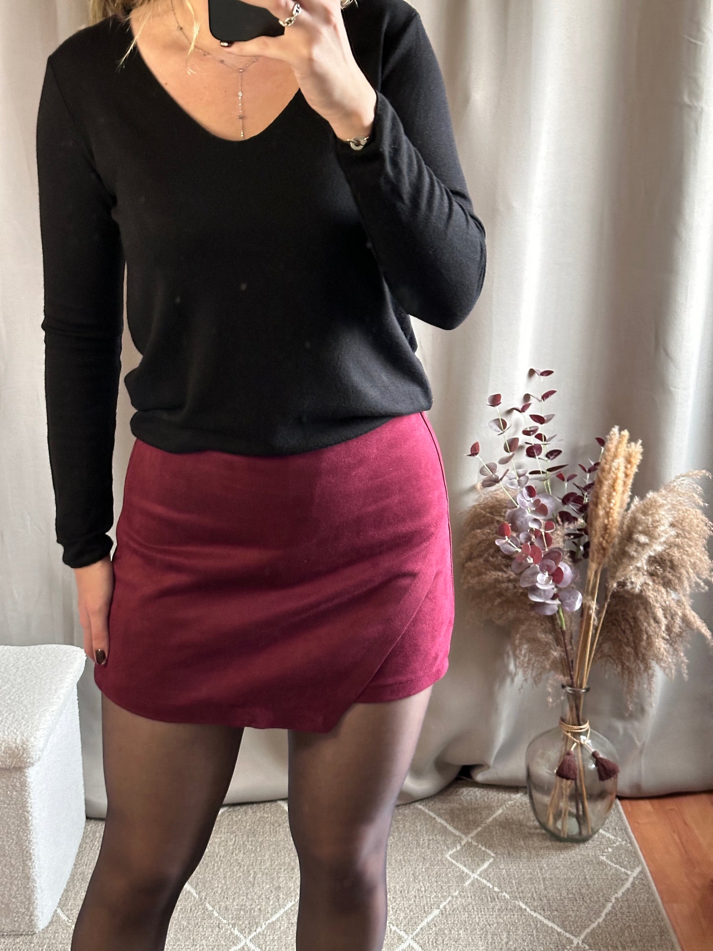 Jupe short bordeaux