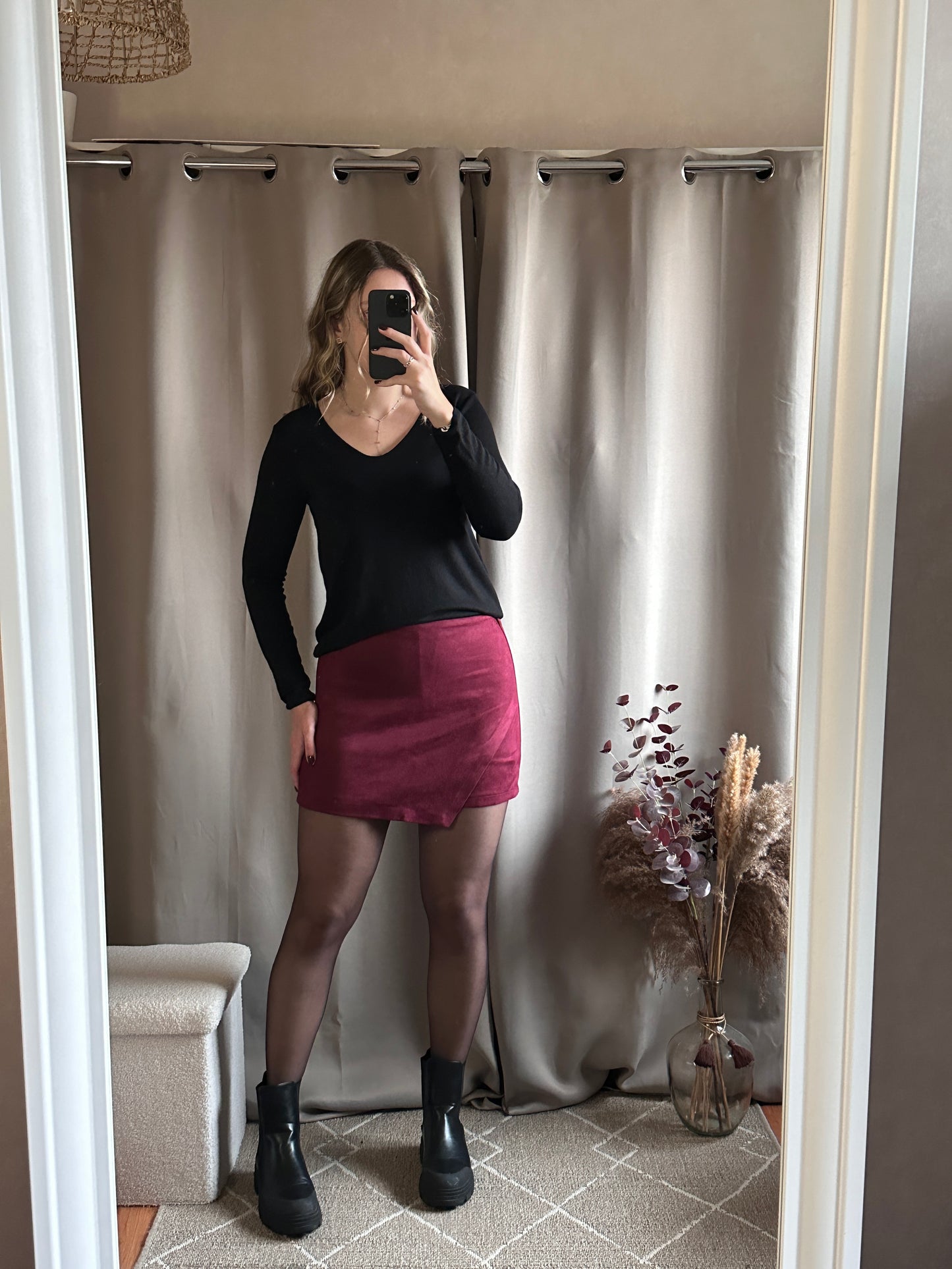 Jupe short bordeaux