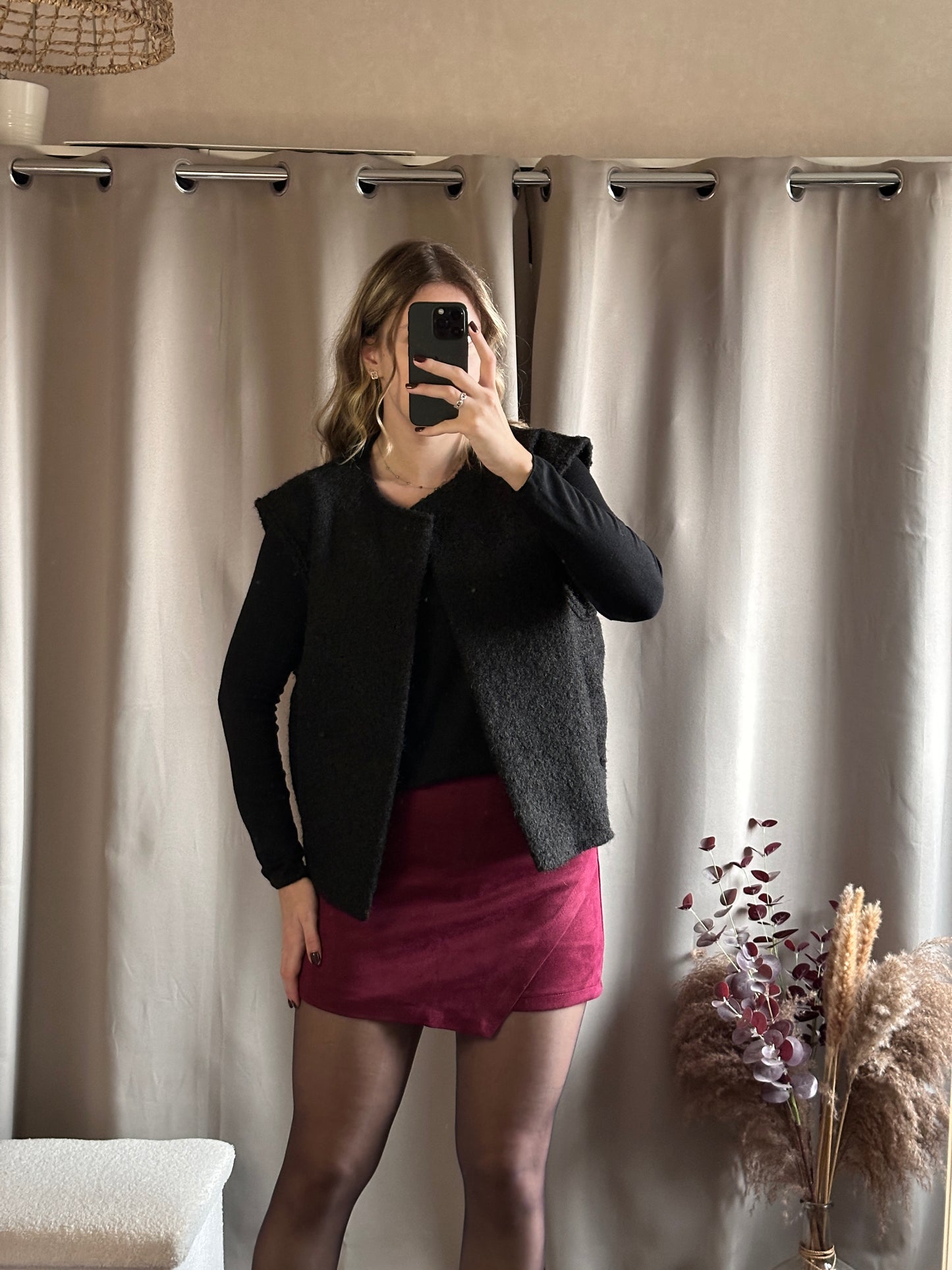Jupe short bordeaux