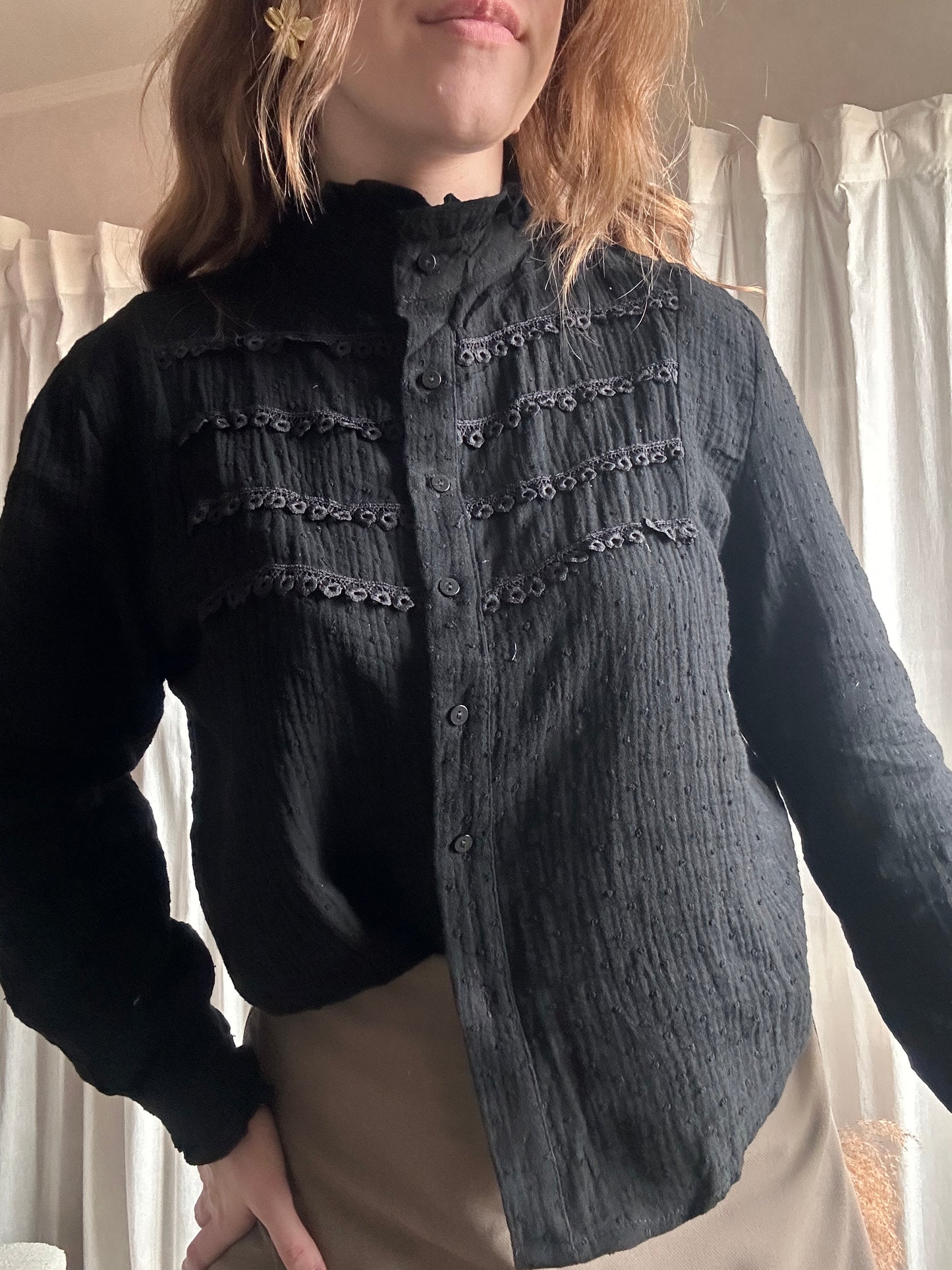 Chemise noir 100% coton
