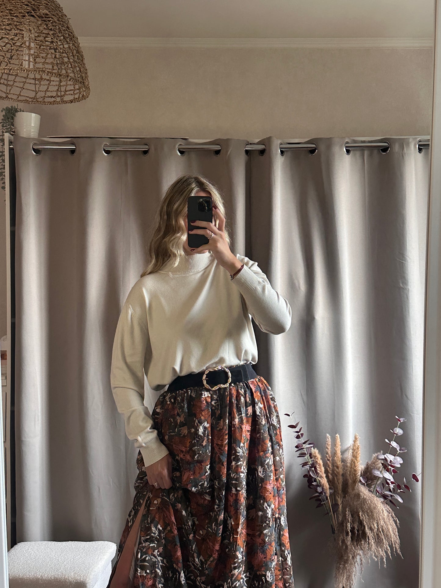 Pull col montant doux Ecru