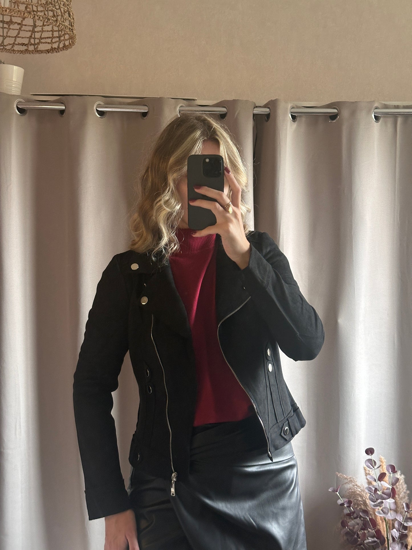 Veste en suédine noir