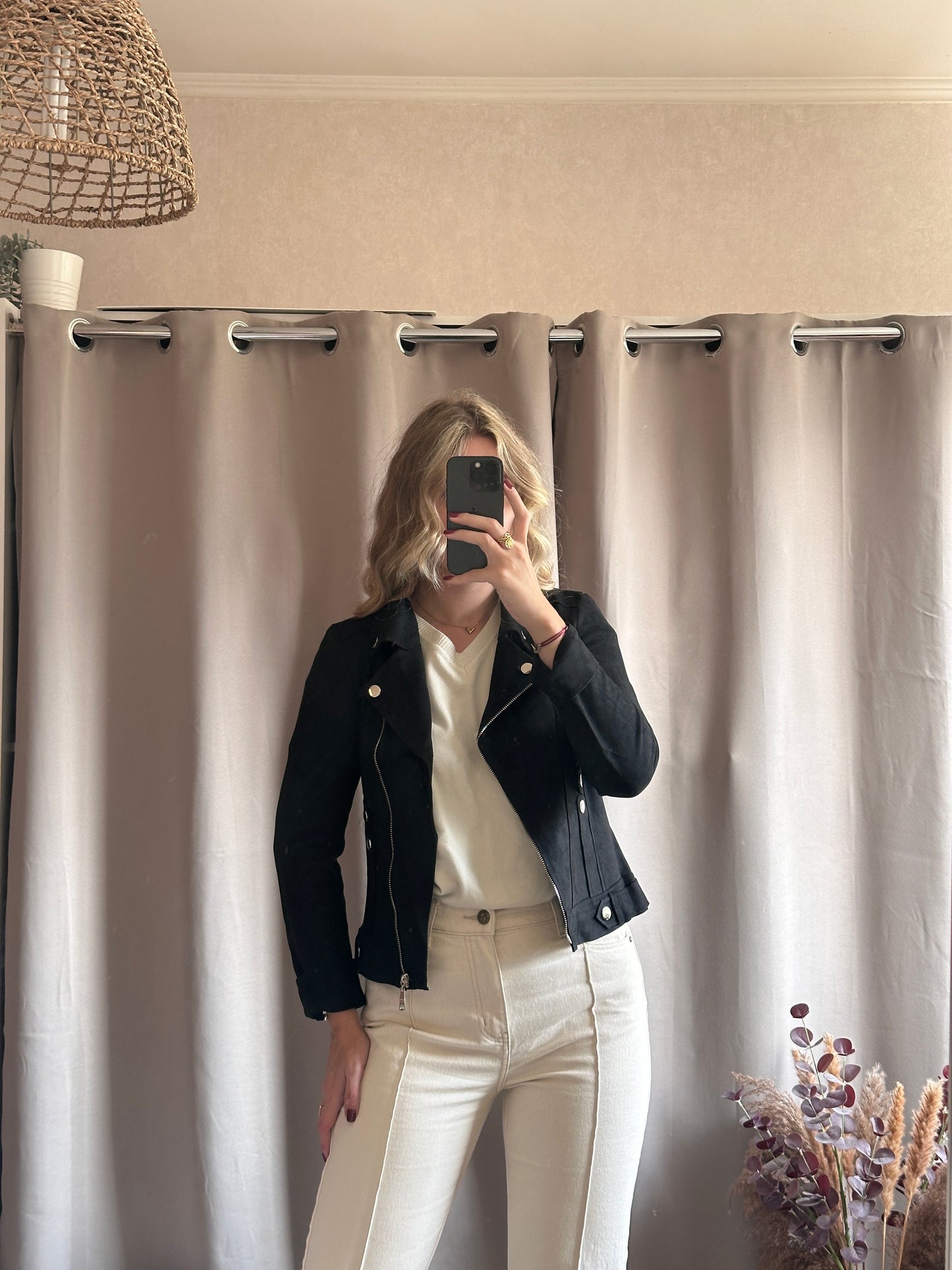 Veste en suédine noir