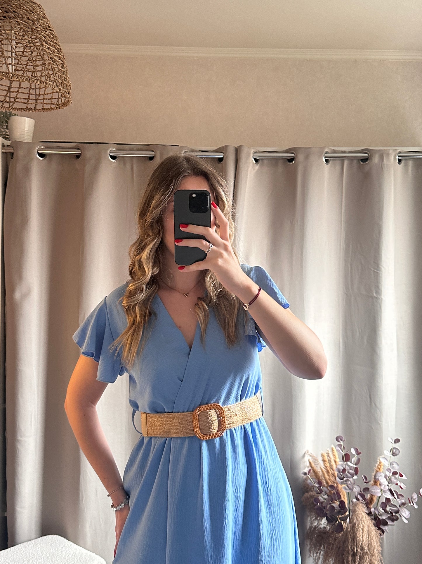 Robe longue bleu ciel