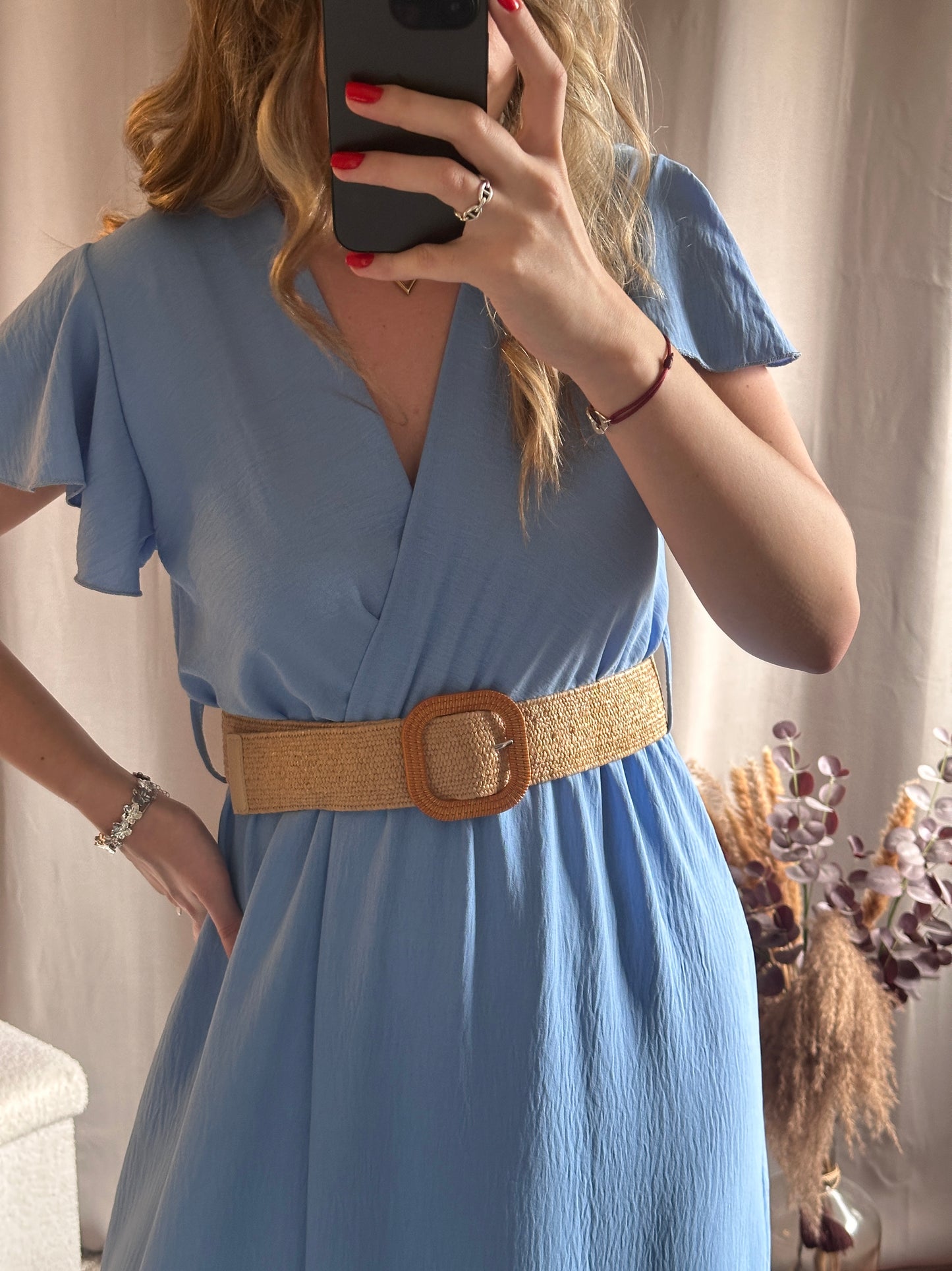 Robe longue bleu ciel