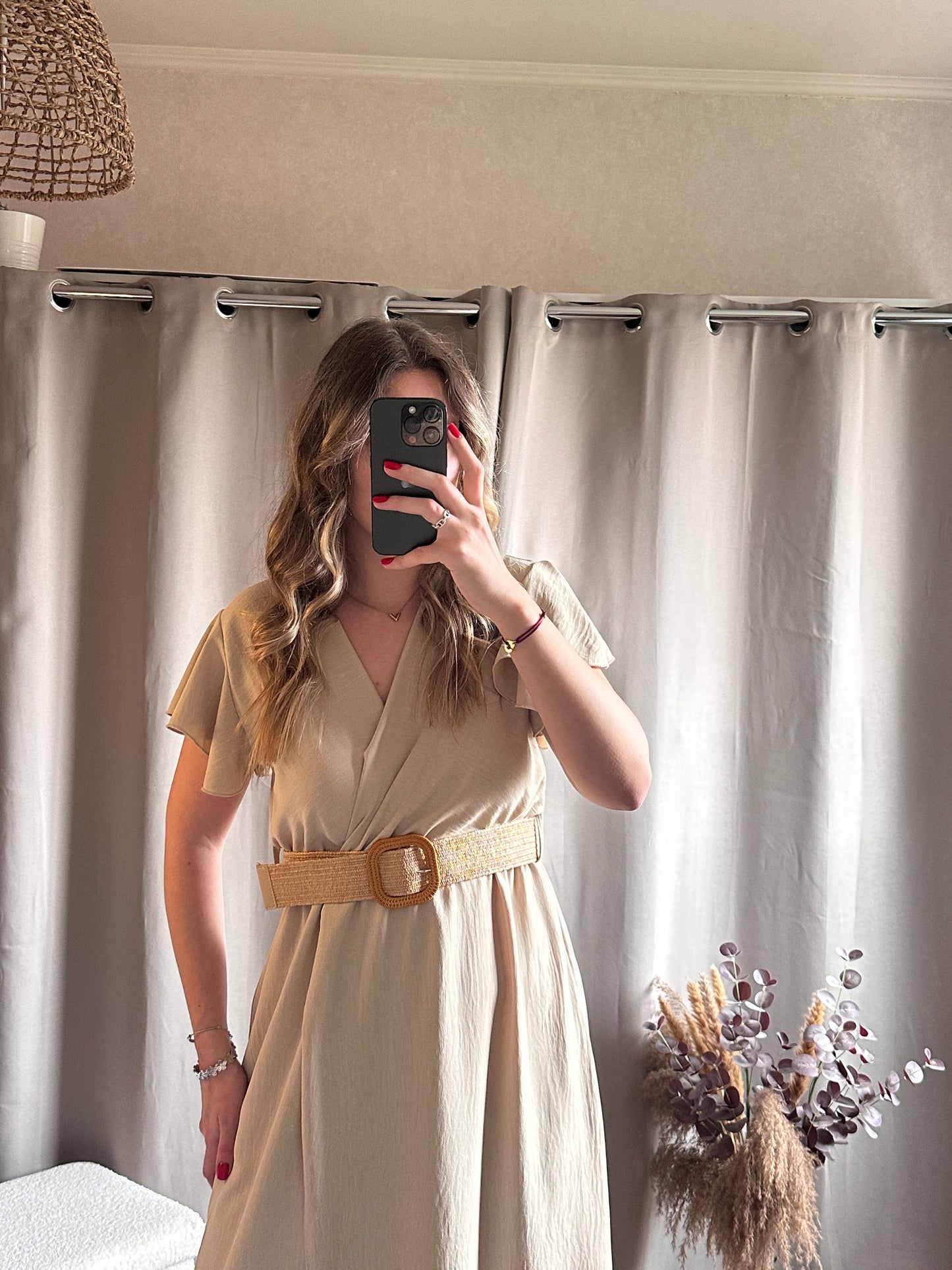 Robe longue beige