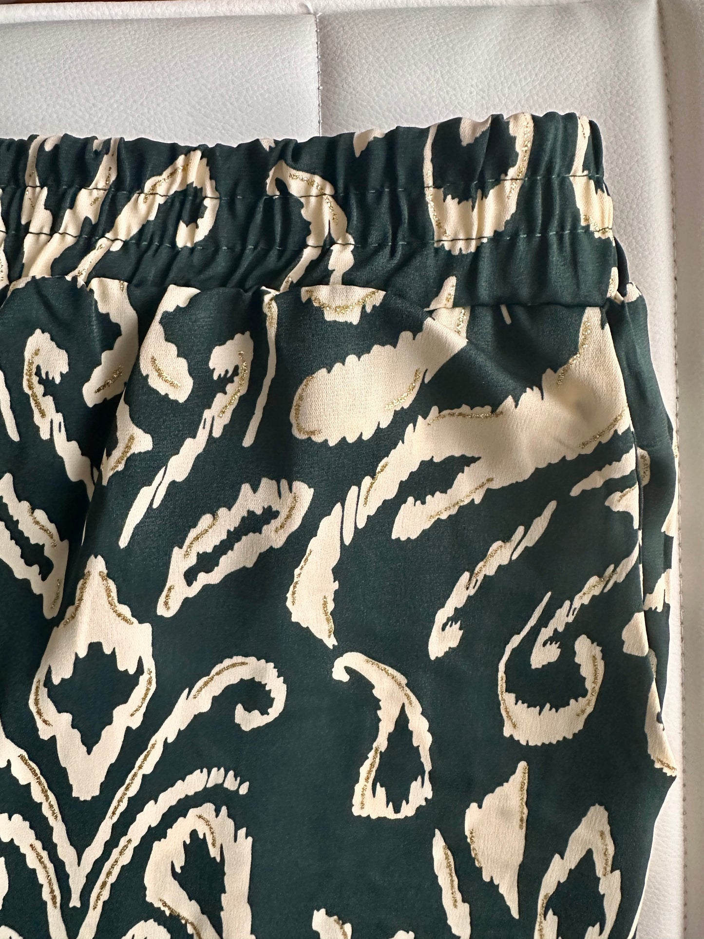 Pantalon fluide imprimé vert