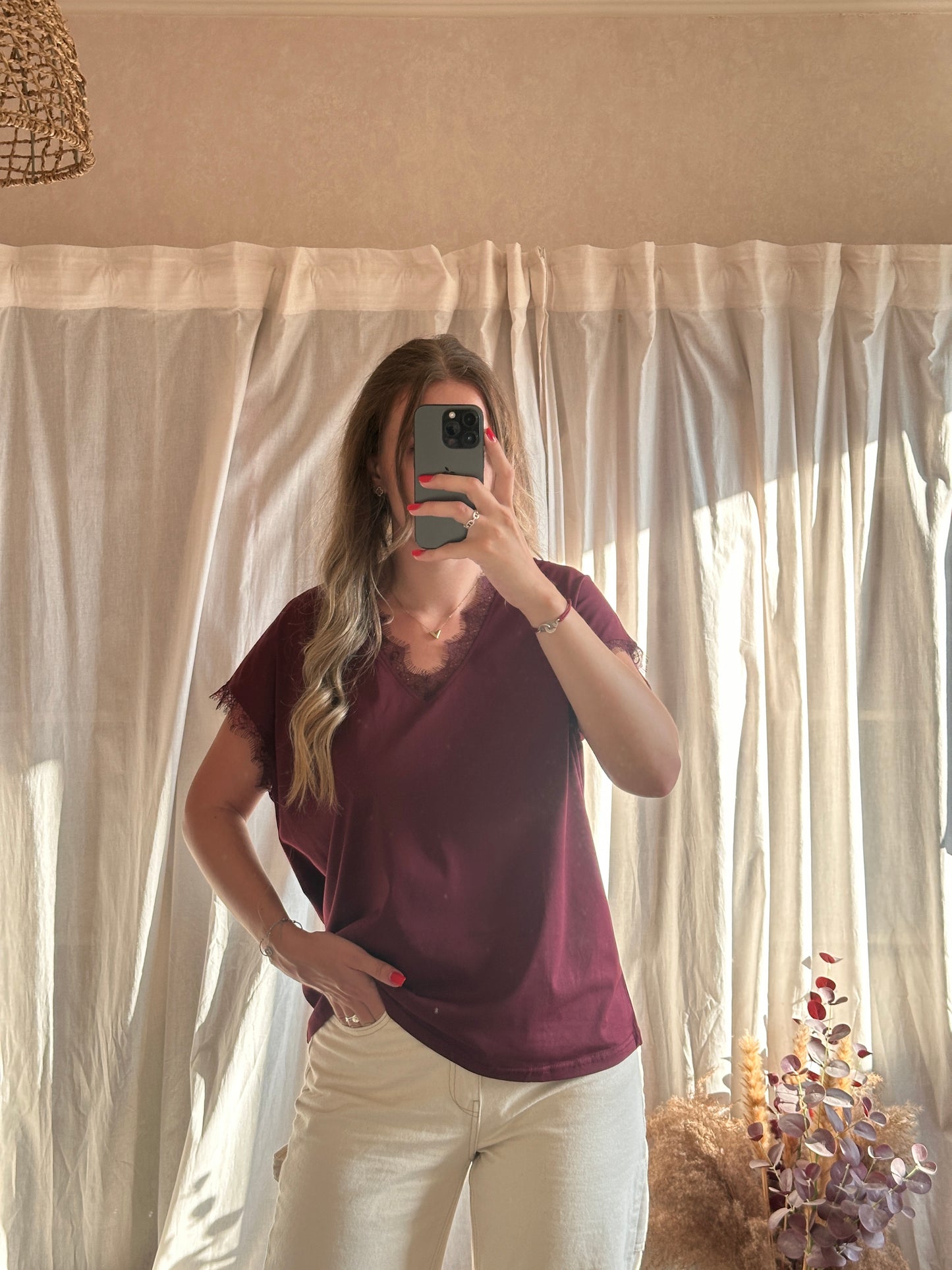 T-shirt Bordeaux 100% coton