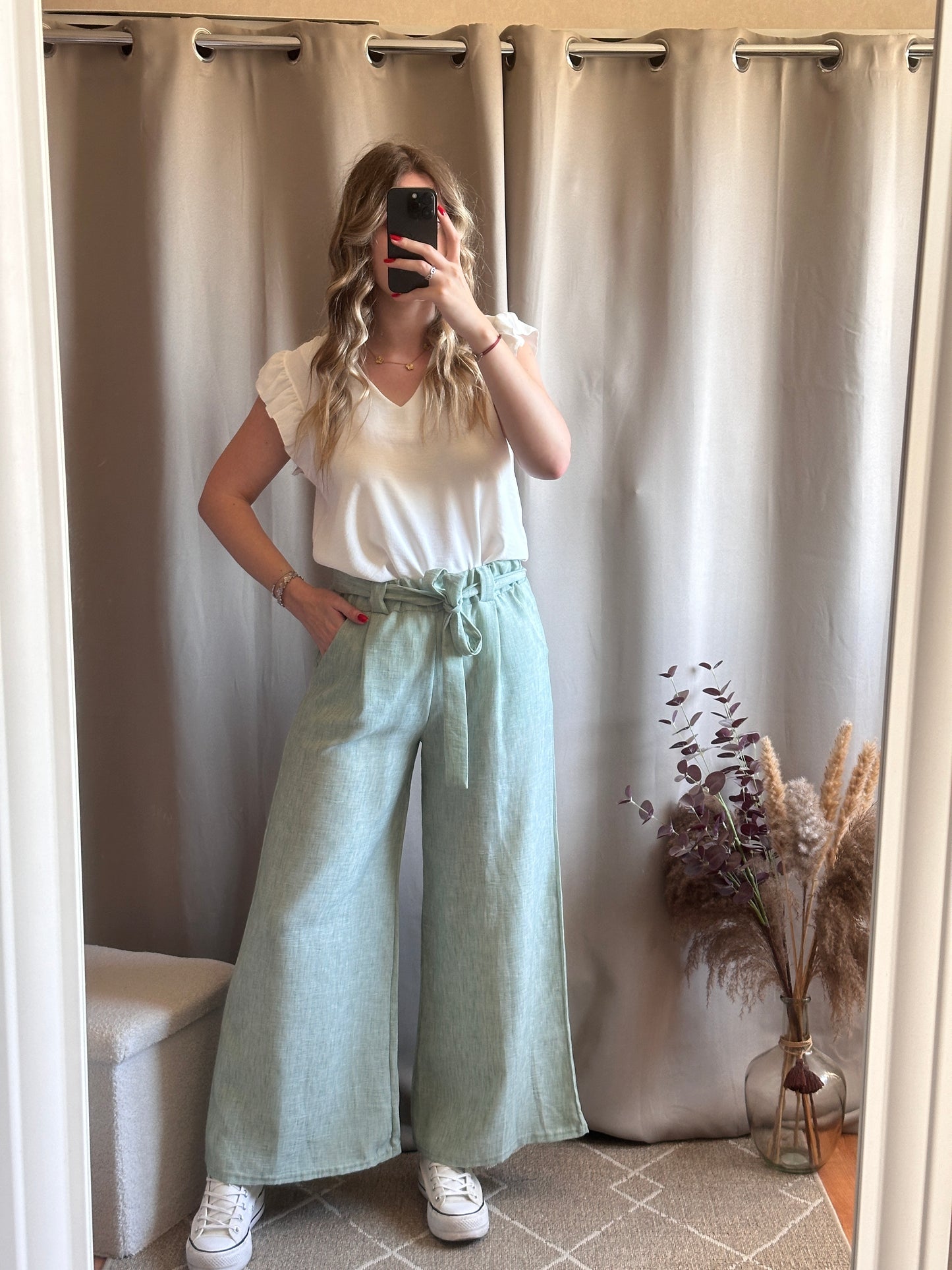 Pantalon fluide vert d'eau 🇫🇷