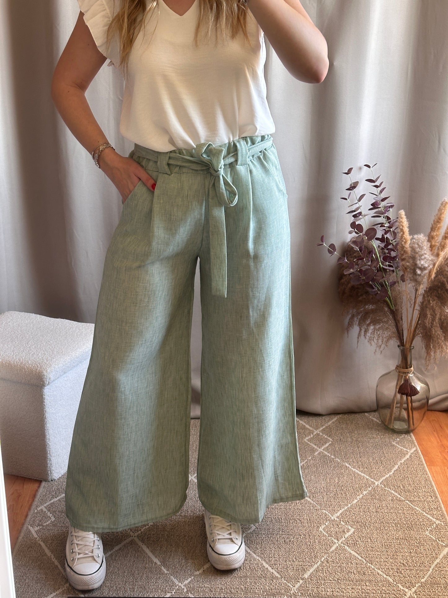 Pantalon fluide vert d'eau 🇫🇷