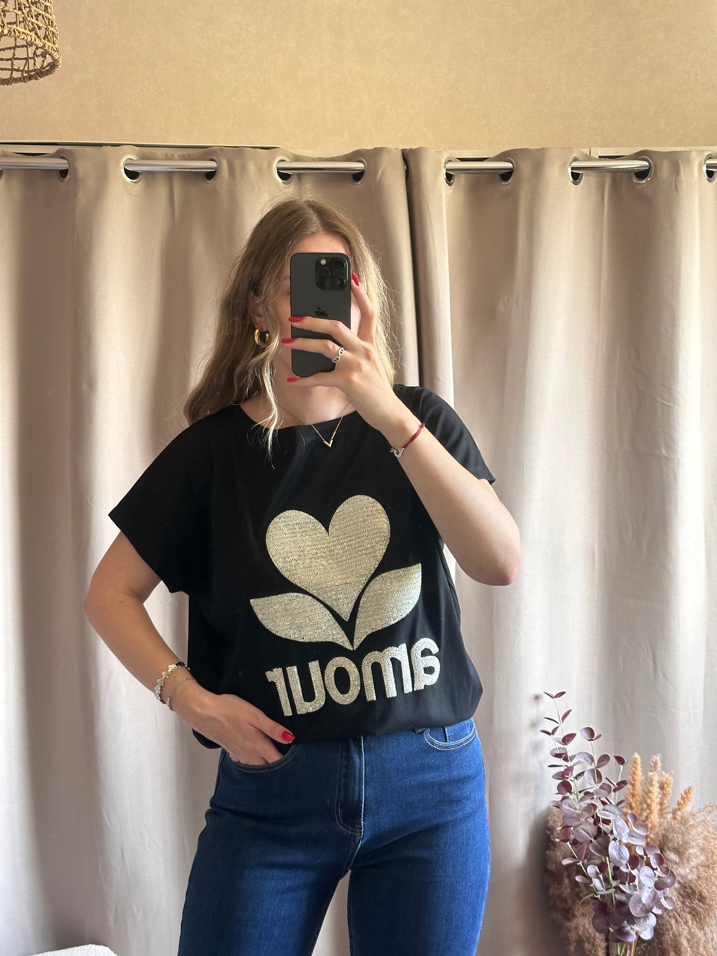 T-shirt "Amour" noir