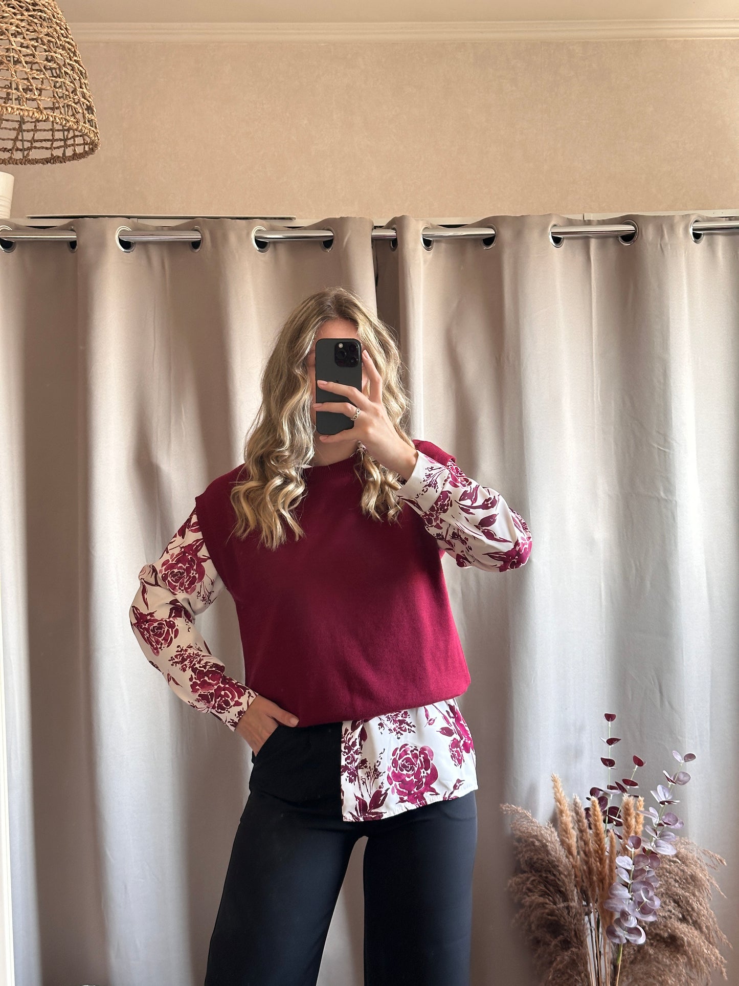 Chemise fleurs bordeaux 🇮🇹